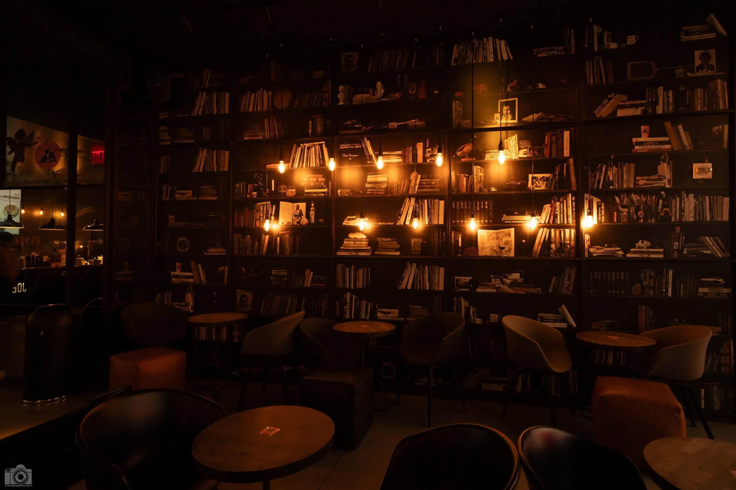 2024 - Faux Book Wall in the coffee lounge... Shot with a Sony a7c II // FE 12-24mm G @ 18mm f/4 ISO 4000 - 1/400s.
