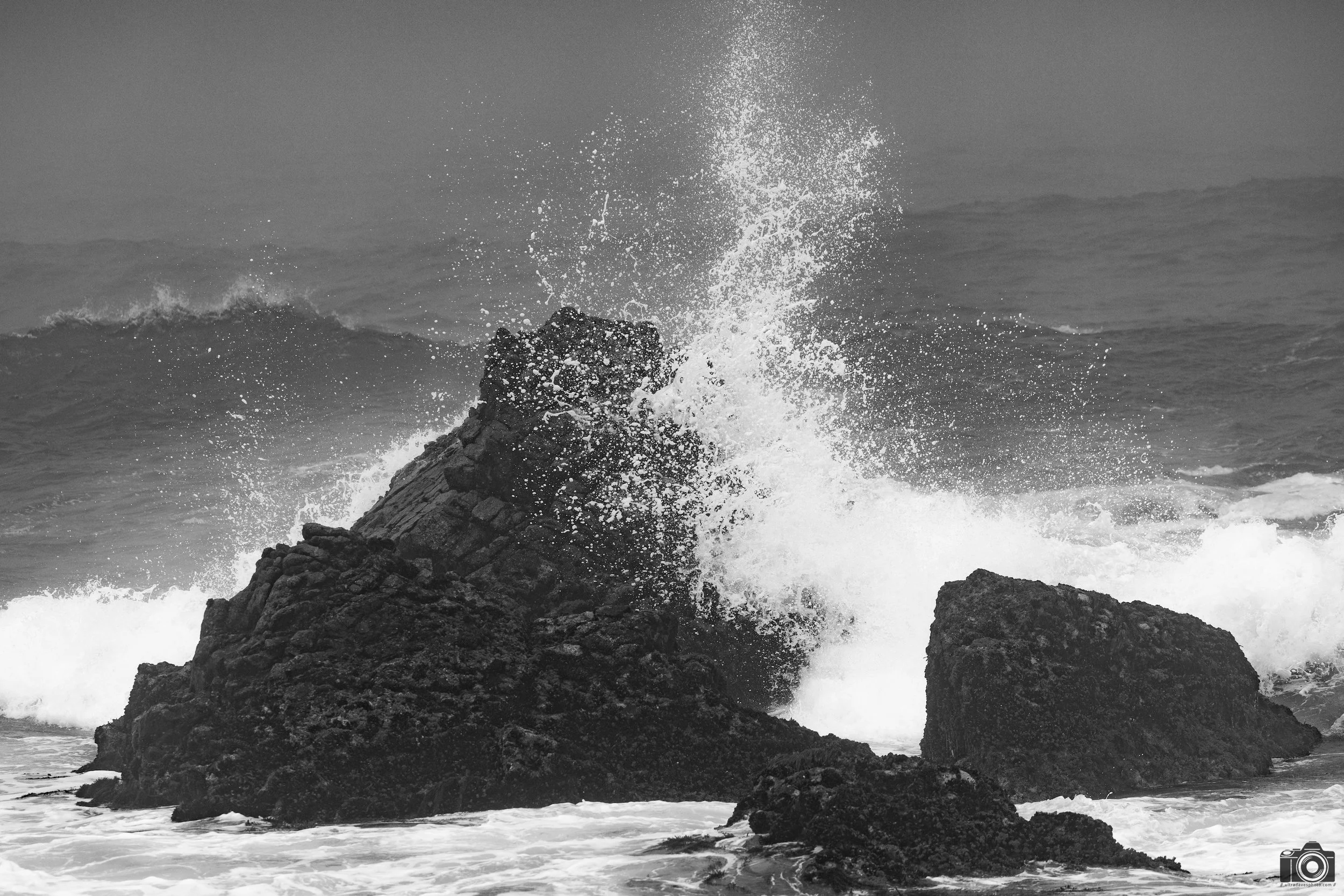 The Ocean Mist in B&W.  Shot taken with a Canon EOS R5 with an RF 70-200mm f/2.8L @ 200mm - f/4 ISO 100 1/2500s.