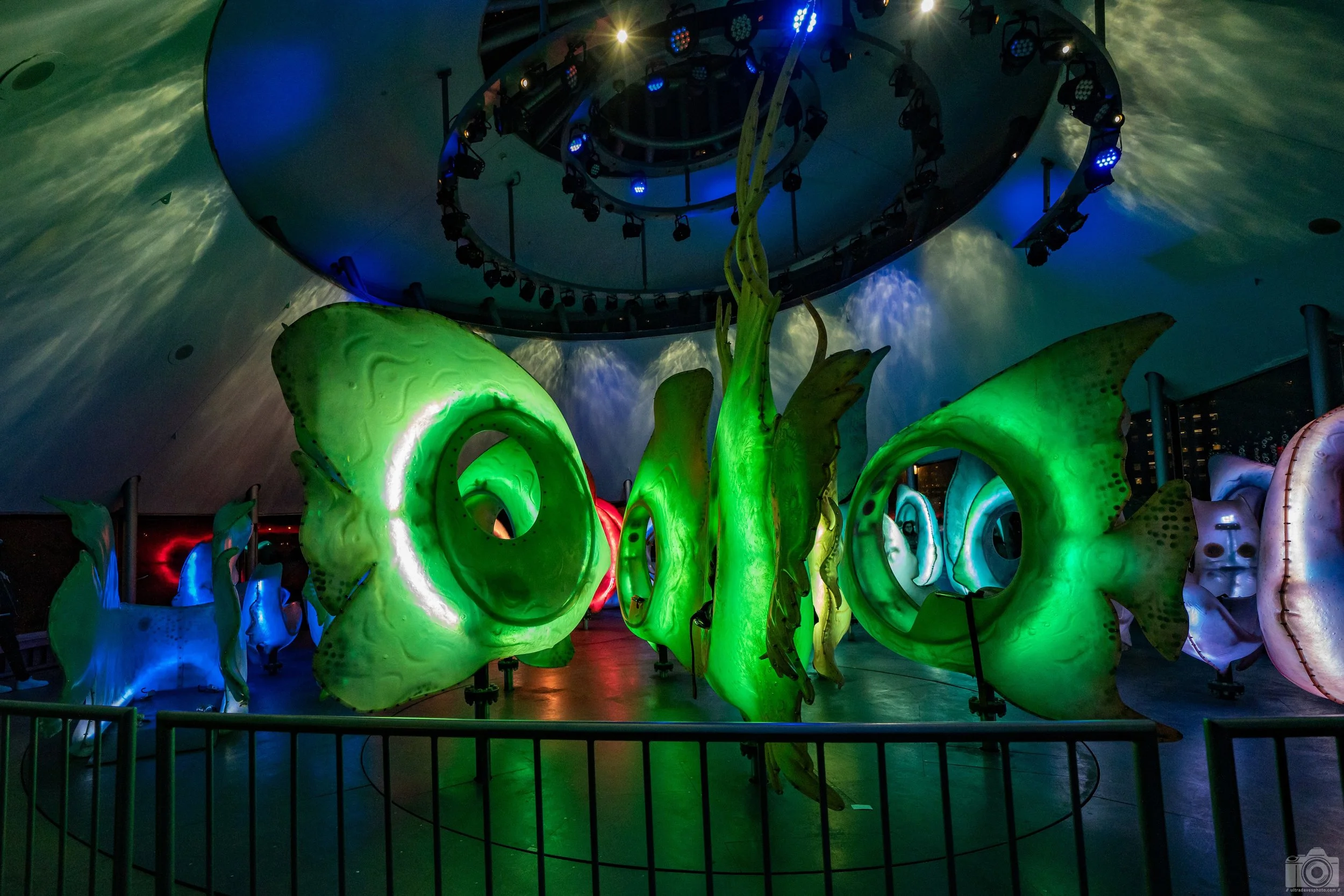 2024 - The Sea Glass Carousel @ The Battery.  Cool to see at night.  Shot with a Sony a7c II // FE 12-24mm G @ 15mm f/4 ISO 6400 - 1/800s.