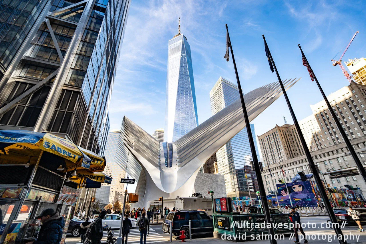 World Trade Center and its Oculus. Shot with a Sony a7c II // FE 12-24mm G @ 16mm f/4 ISO 160 - 1/400s.