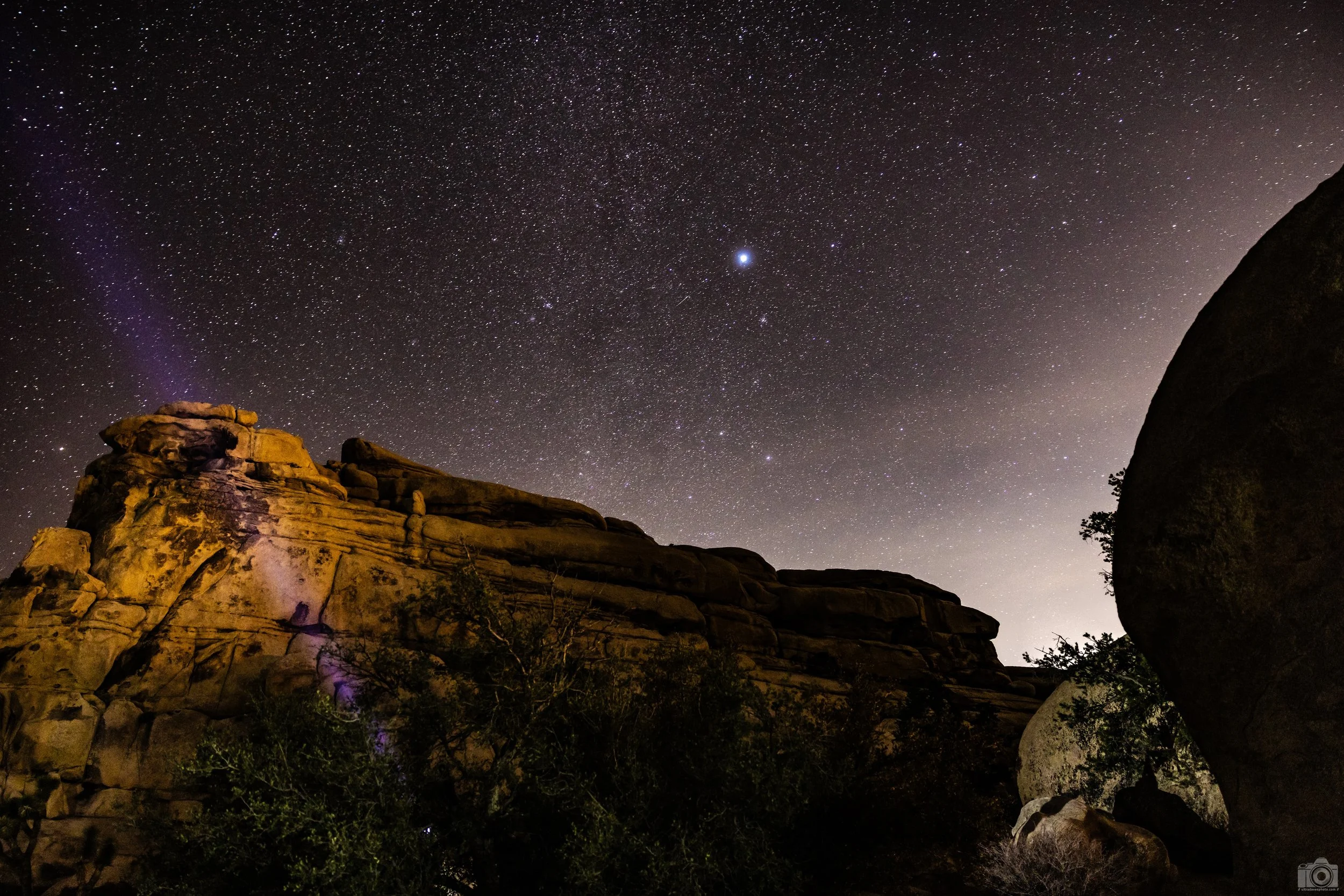 2025 - This is my favorite shot on this trip back in February.  The moon did make it very bright out but using a tripod is key.  There was a group out exploring with their lights creating a spotlight.  They interfered quite a bit, but this shot was w