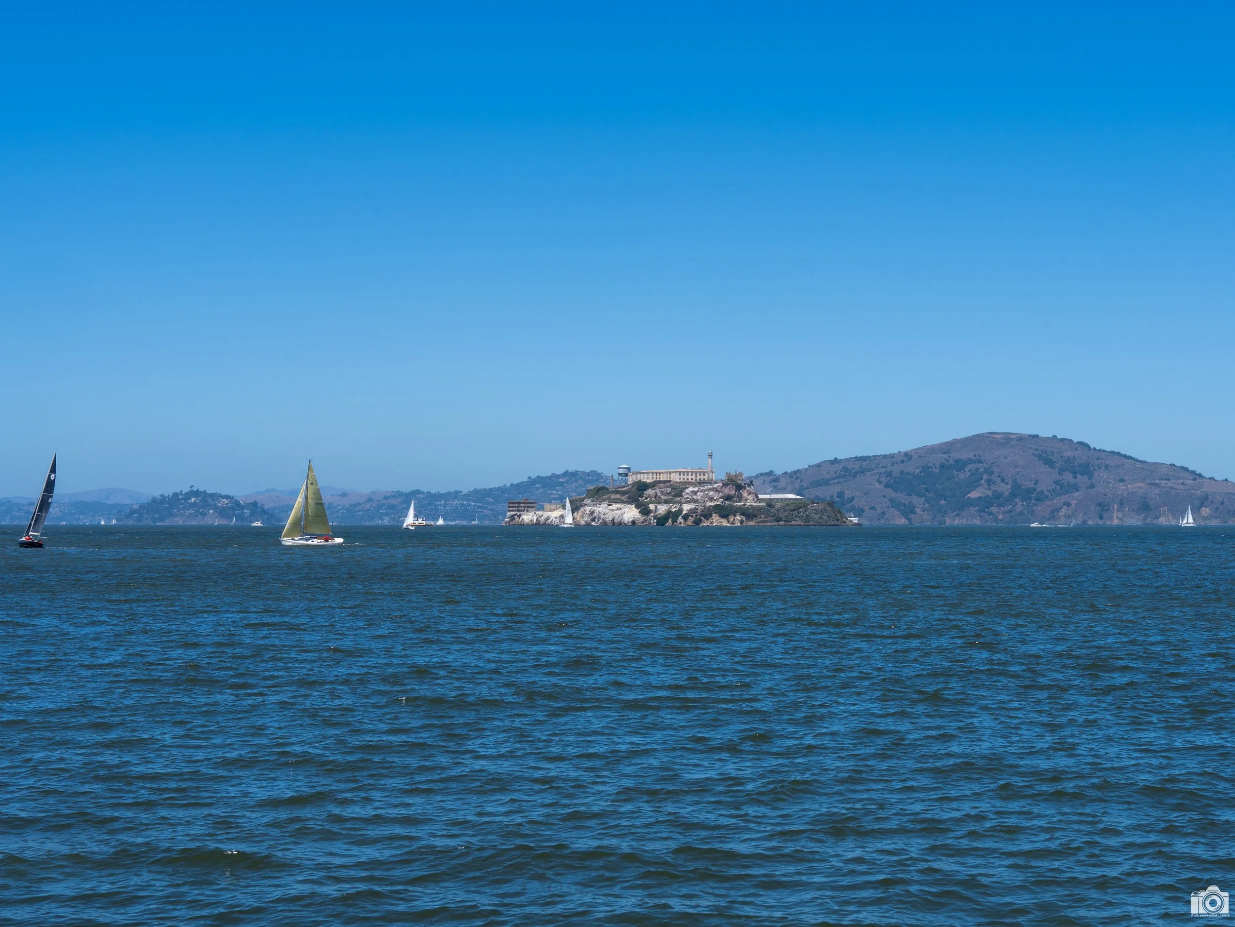 San Francisco, CA 2022.  Jail Island Sails.  Shot taken with a Sony a7c // FE 28-60mm @ 60mm - ISO 100 - f/14 - 1/125s.
