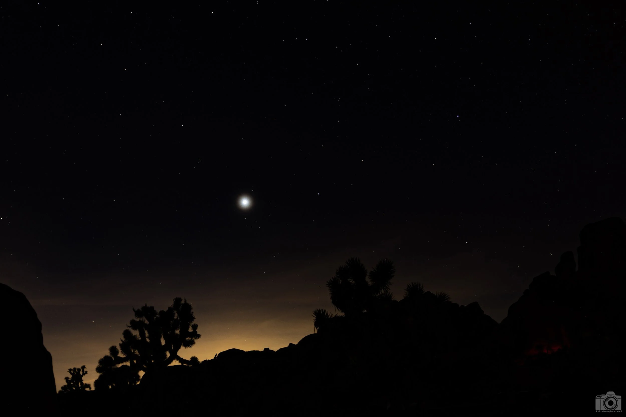 2025 - Moon above the valley.  Shot with a Canon EOS R5 // RF 24-70mm @ 24mm f/2.8 ISO 100 - 20s.  Tripod mounted.