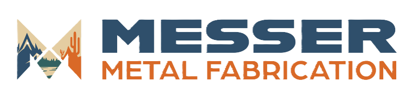 Logo of Messer Metal Fabrication featuring mountain, desert, and cactus icons with the company name in bold lettering.