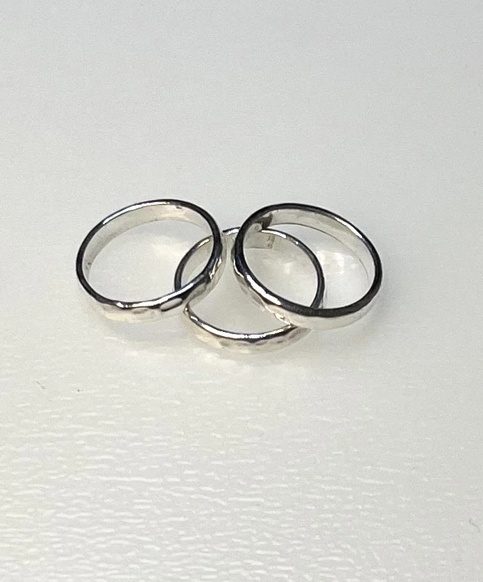 Silver Hammer Stacking Ring