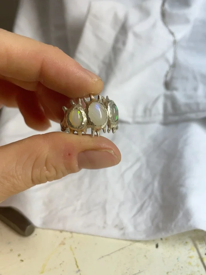 finished product vs the wax casting #silver #jewellery #handmade #bespoke #opal