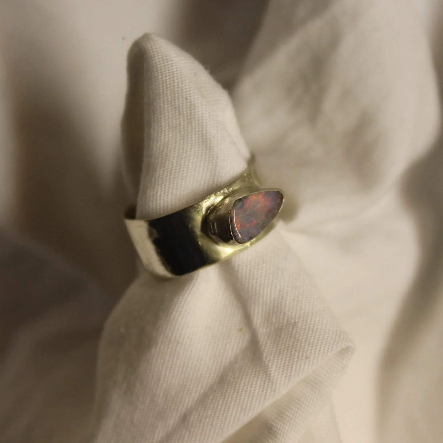 solid pink opal from @coastopals in this pinky ring made from sterling silver &amp; available at @thelocalbunchfremantle in the @piazzafremantle &mdash; support local &amp; small businesses !! #silver #opal #pinkyring #jewellery #handmade
