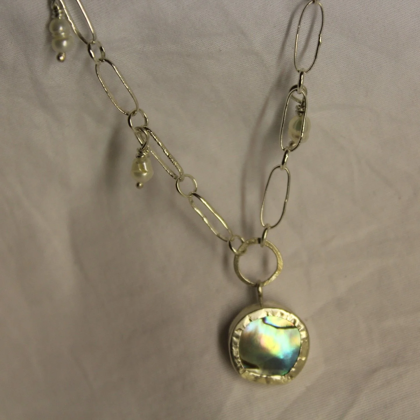This necklace would be perfect gift for mothers day if you need a unique piece of jewellery to spoil her with available at @thelocalbunchfremantle in the @piazzafremantle 

abalone shell &amp; vintage pearls set in sterling silver 
#silver #jewellery