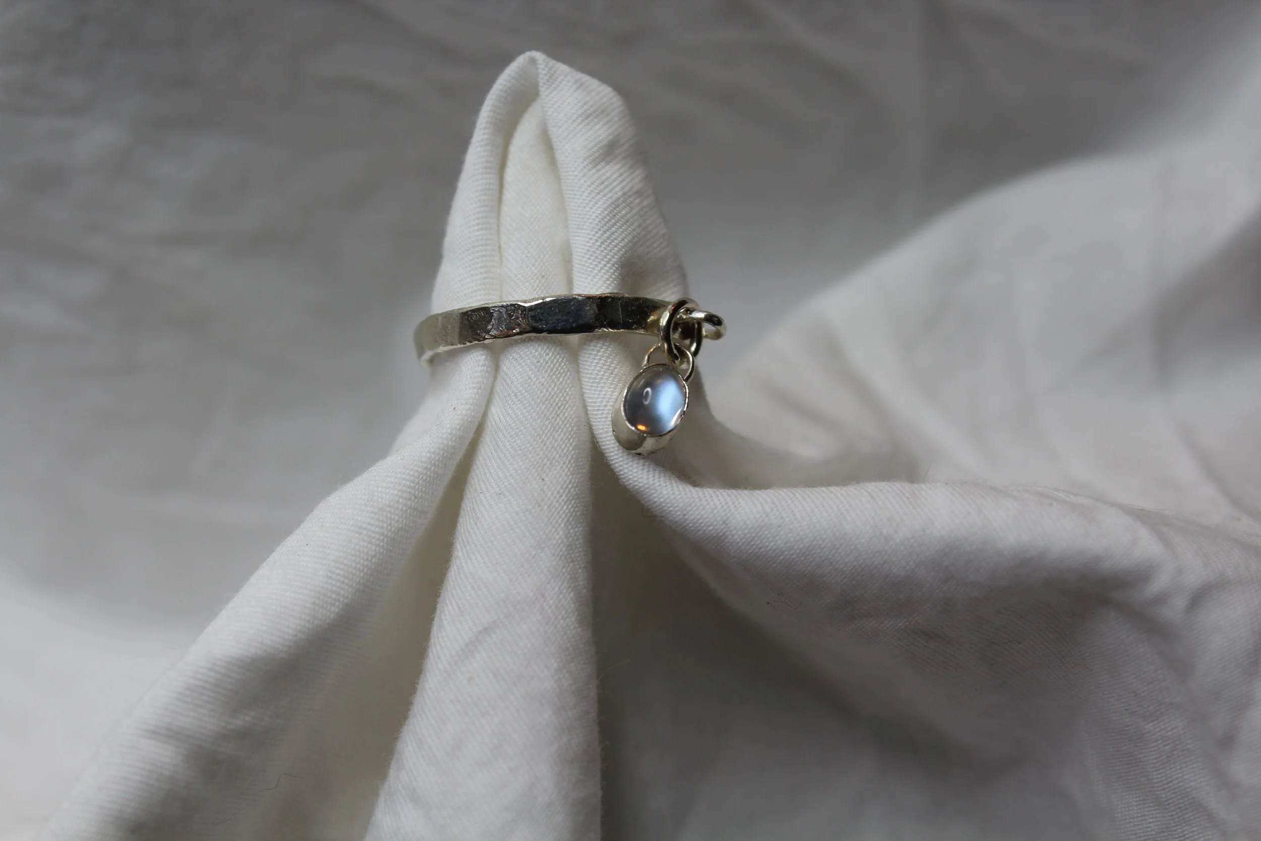 Moonstone Charm Ring