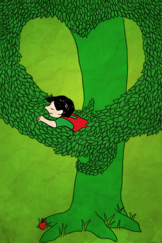 “When he is much older, after everything turns digital, he re-reads The Giving Tree and still adores it.”