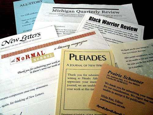 Rejection letters, many of them.