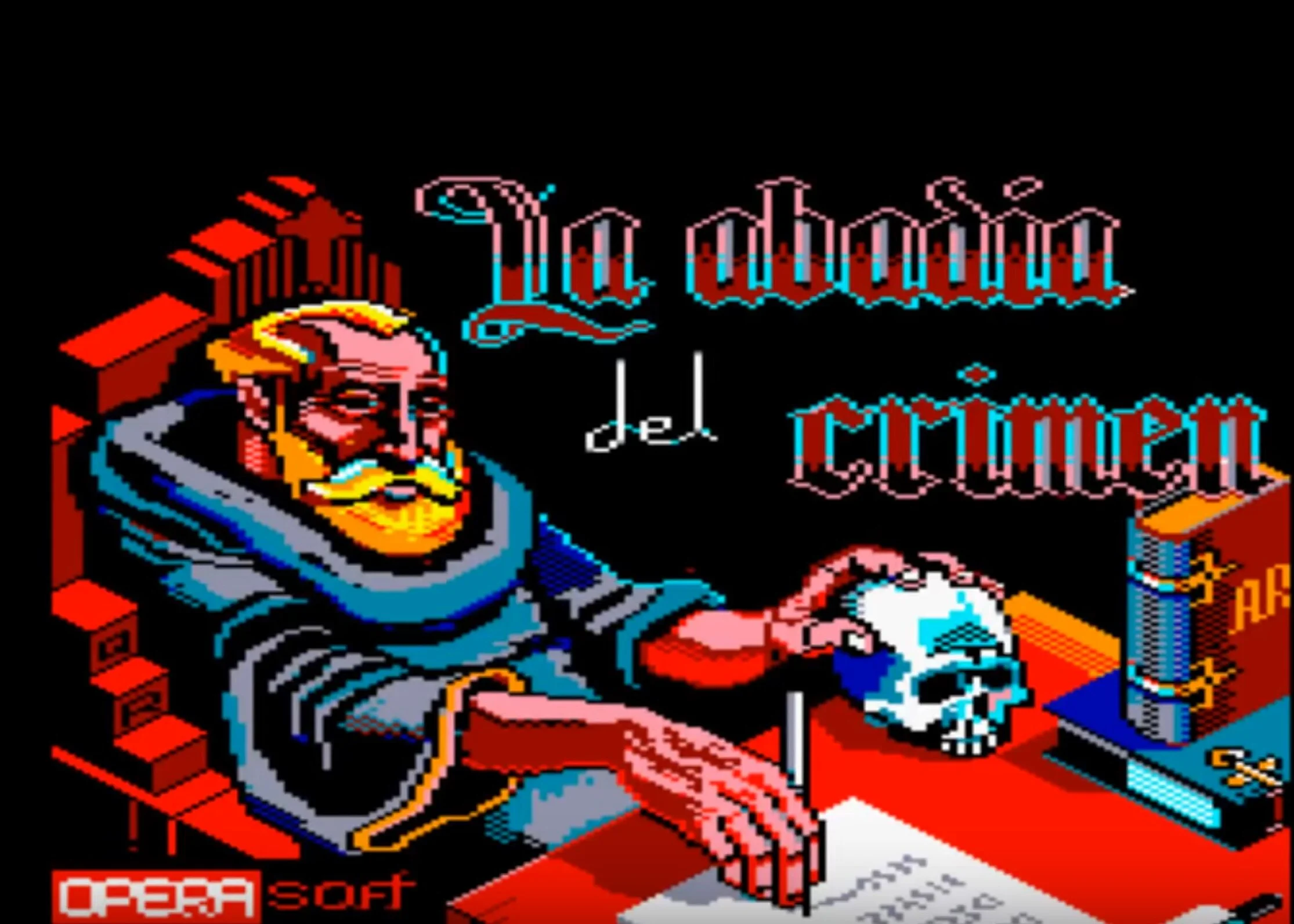 Start-up Screen of The Abbey of Crime video game from Opera Soft.