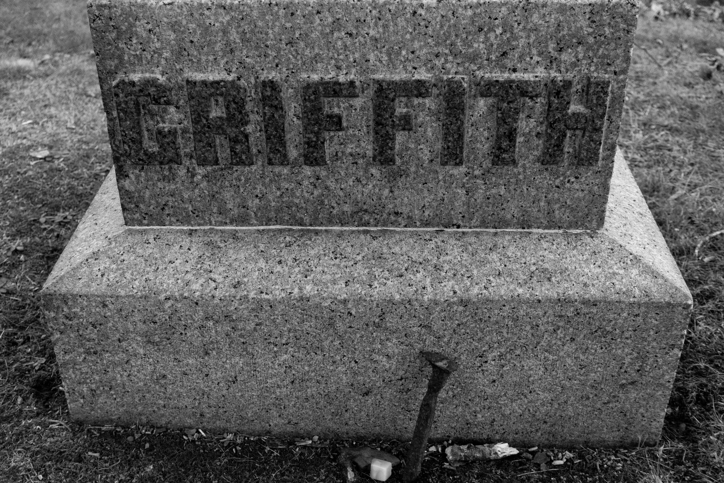Headstone (“Griffith”). Woodlawn Cemetery, Elmira, New York.
