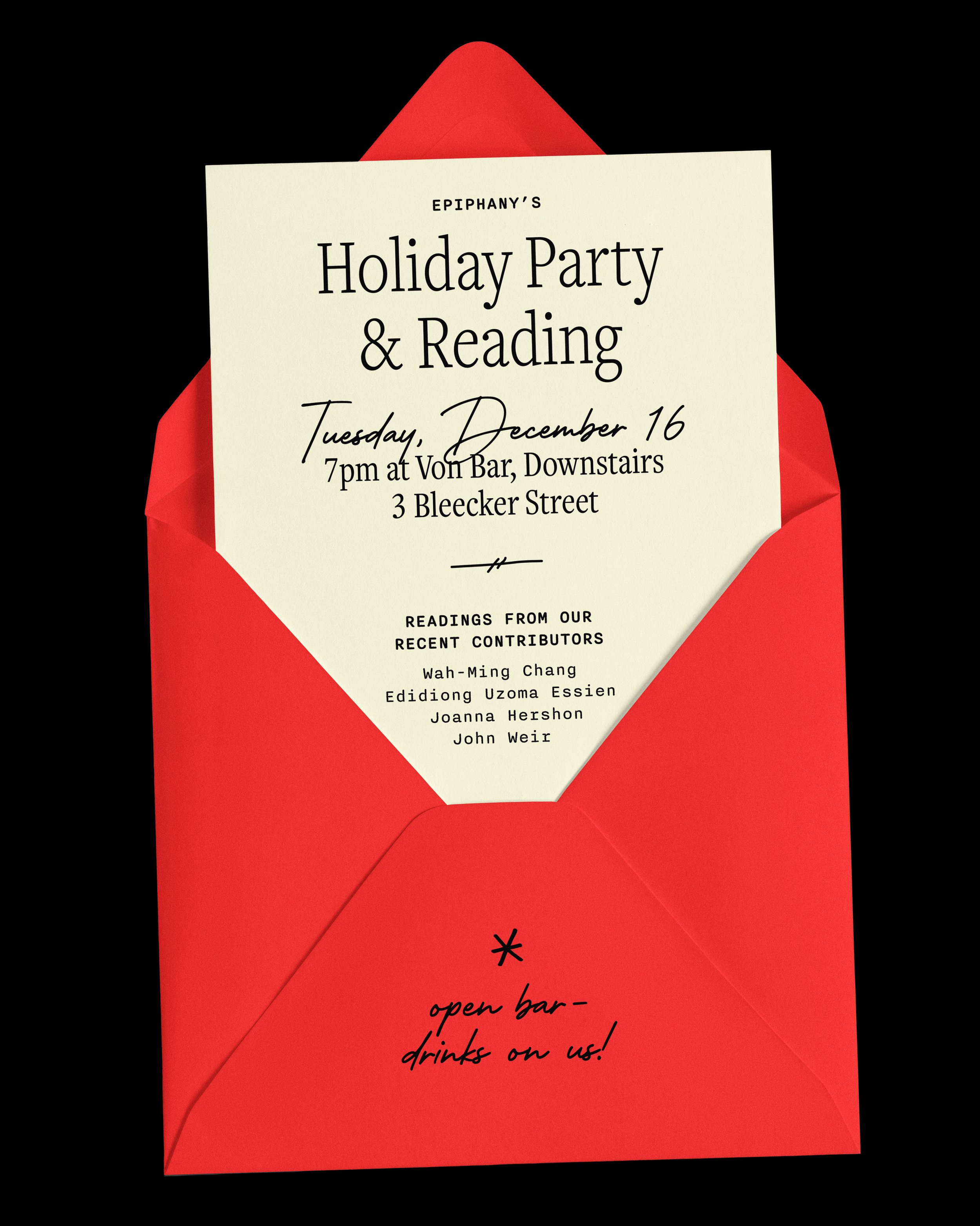 Epiphany’s Holiday Party &amp; Reading