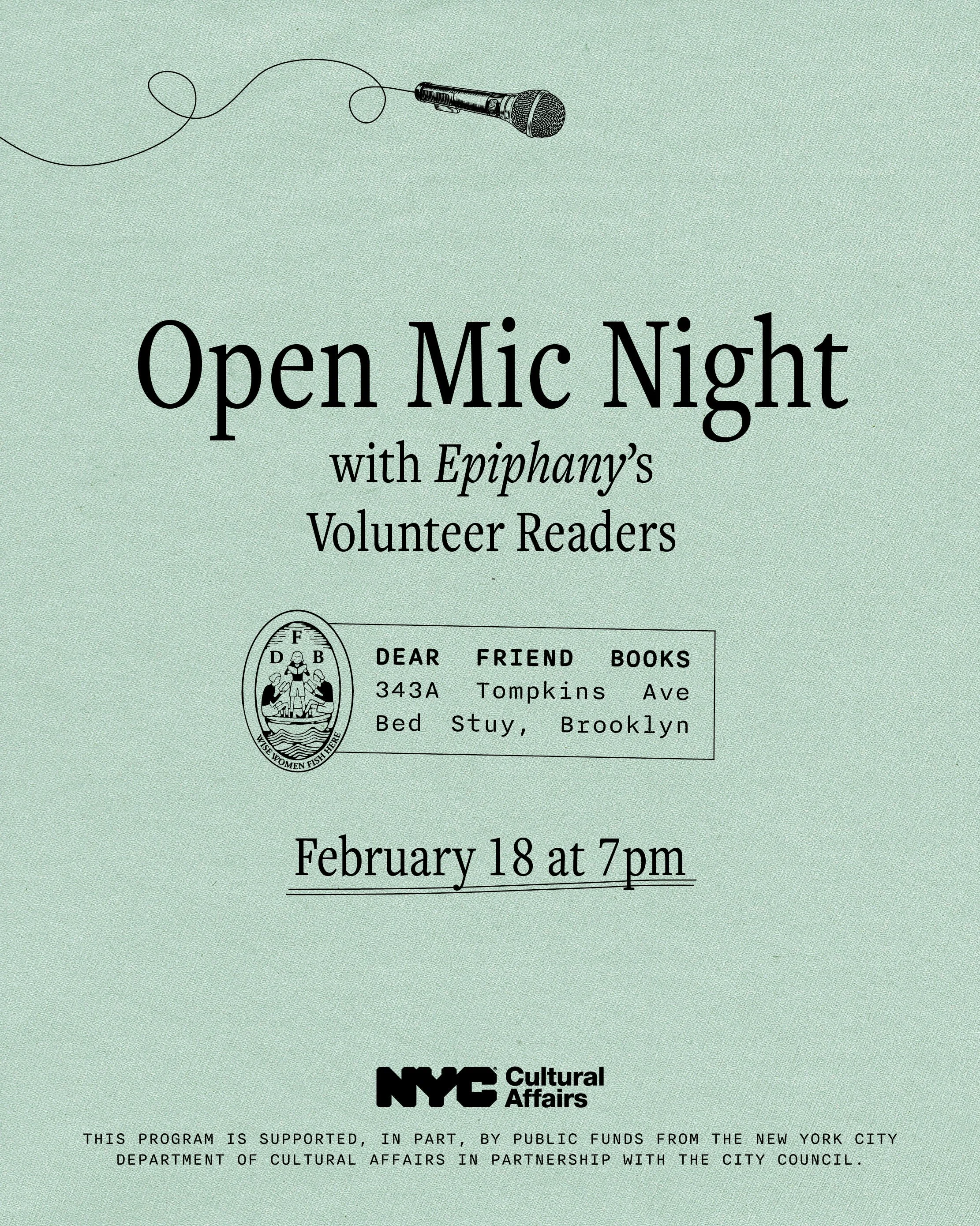 Volunteer Reader Open Mic Night