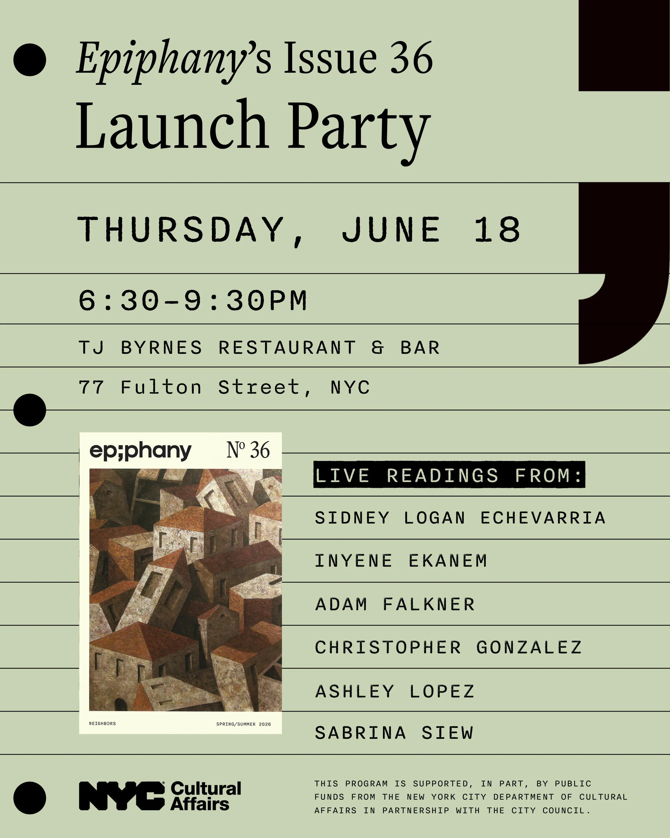 Epiphany Issue 36 Launch Party