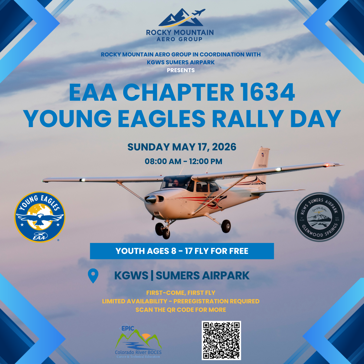RESCHEDULED: Rocky Mountain Aero Group x KGWS Sumers Airpark (Glenwood Springs Airport)- EAA Young Eagles 1634 Rally Day