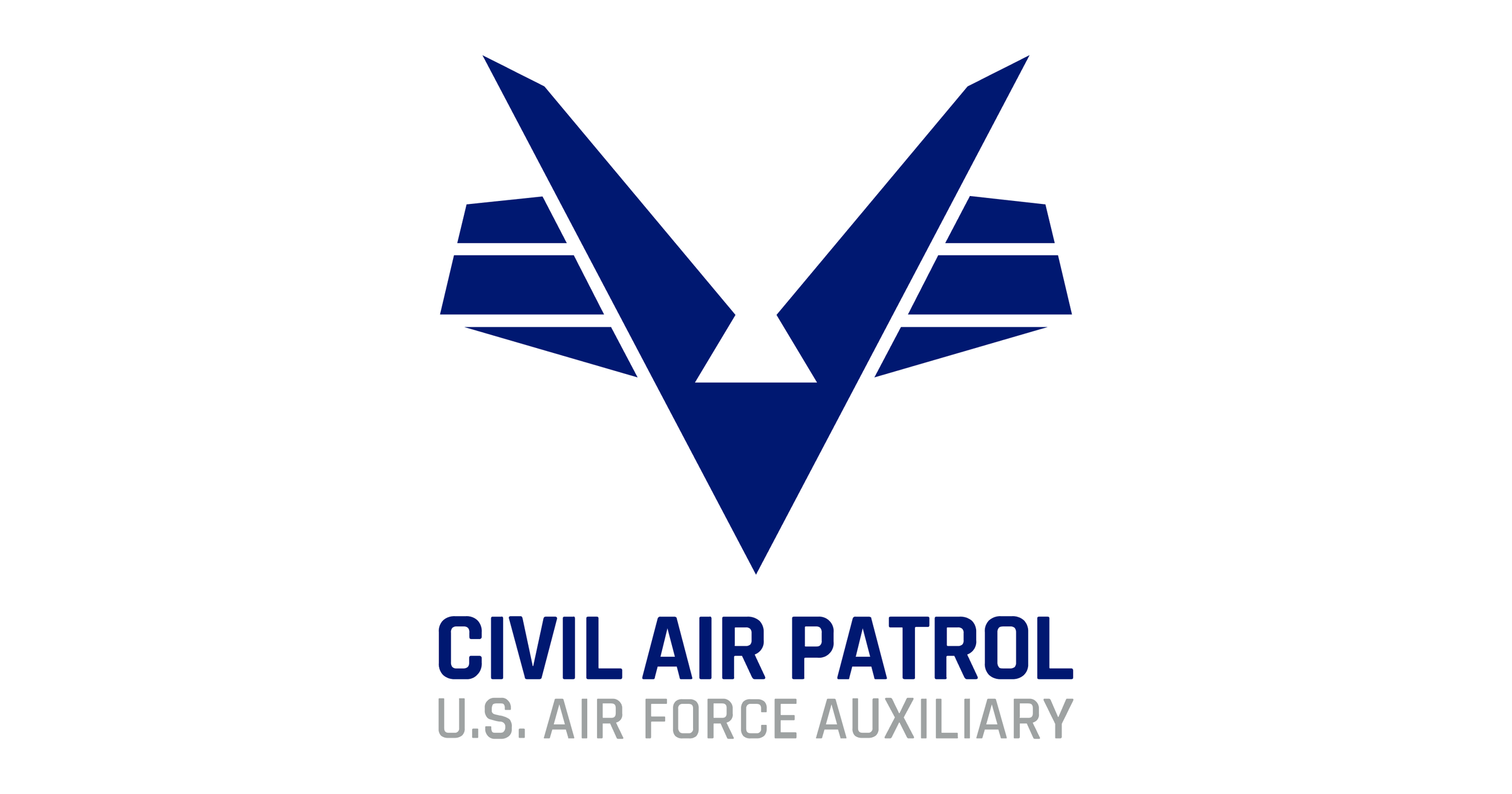 Logo of the Civil Air Patrol, U.S. Air Force Auxiliary, featuring a stylized eagle head in blue with the words "Civil Air Patrol" in bold blue letters and "U.S. Air Force Auxiliary" in gray underneath.