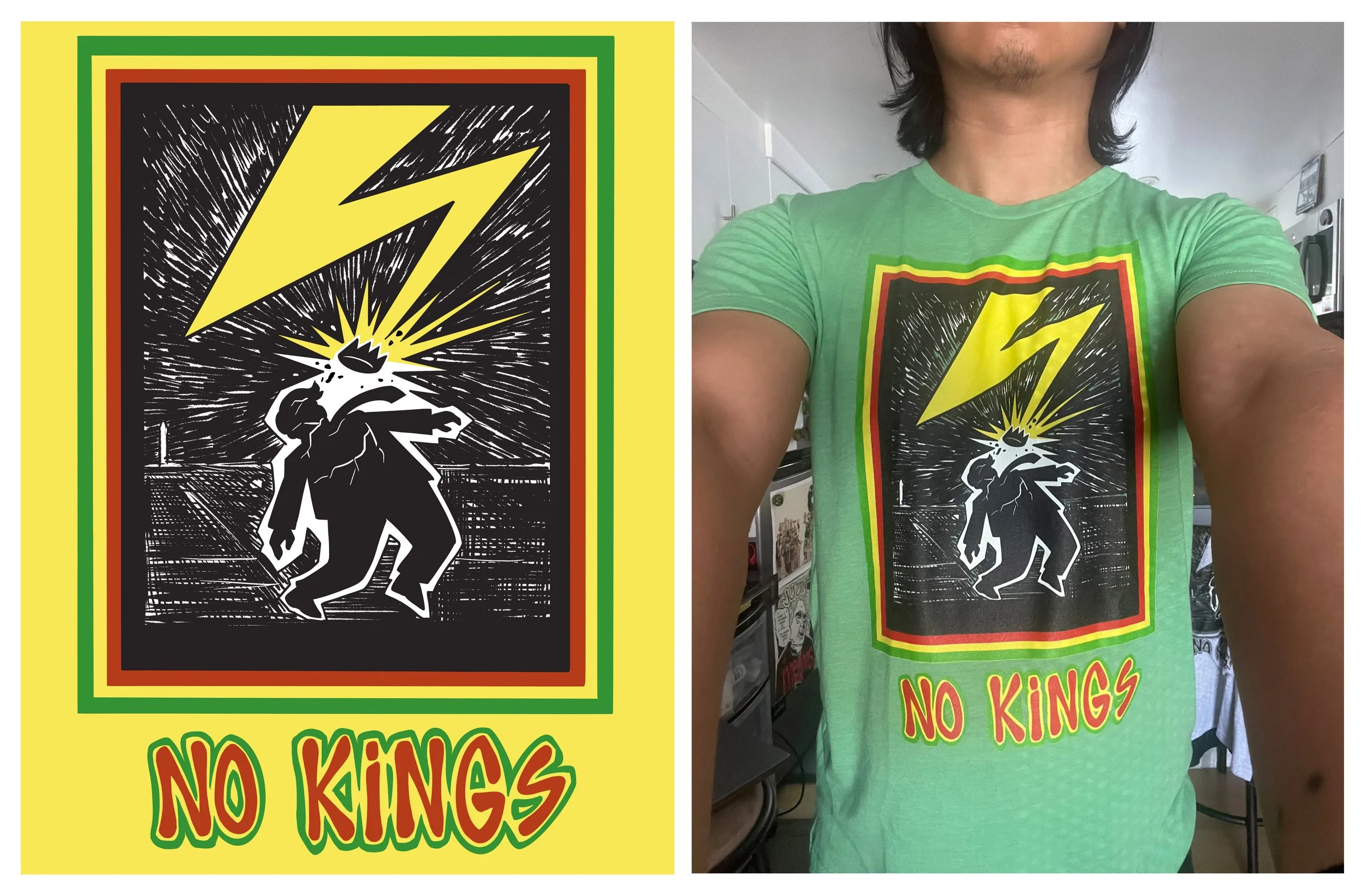 NO KINGS poster/ shirt design