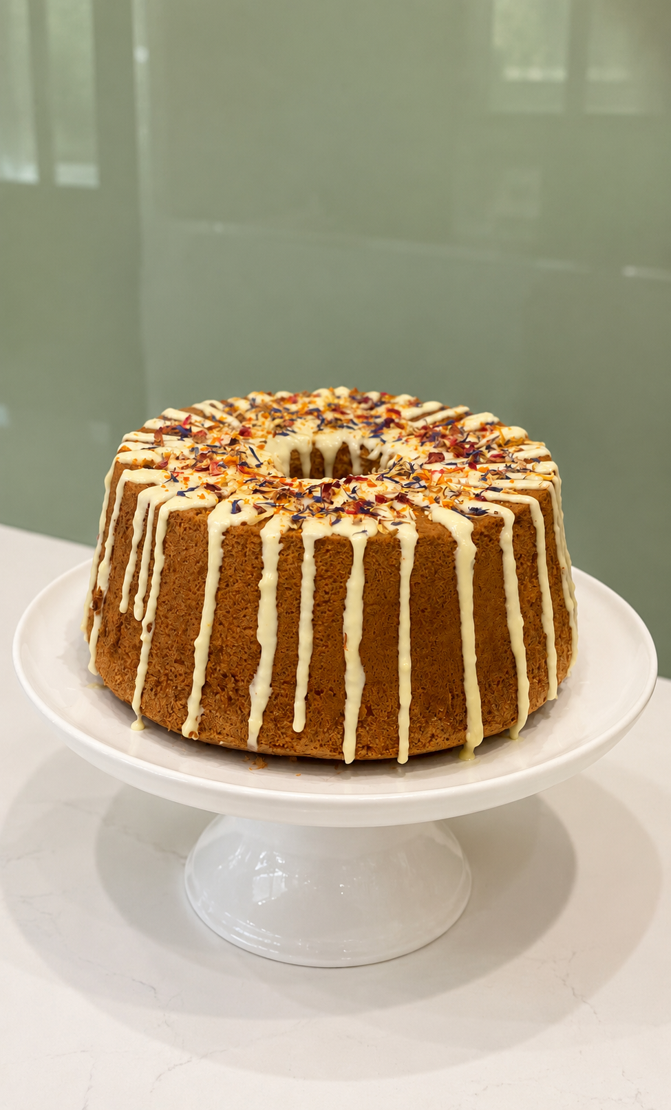 Orange Chiffon cake with Passionfruit icing