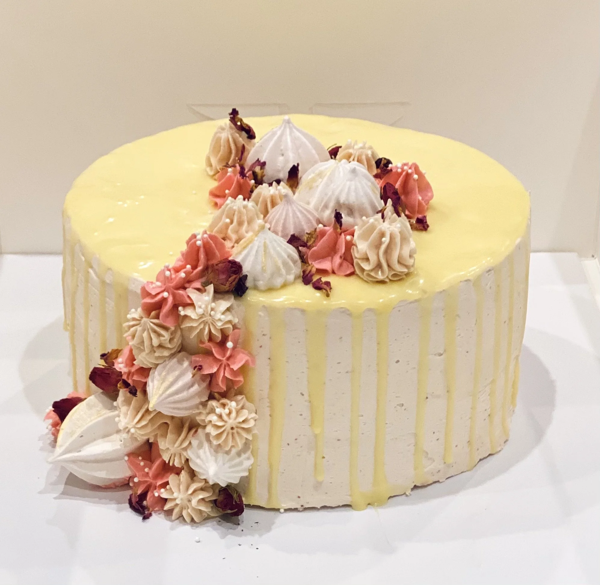 lemon and raspberry celebration cake