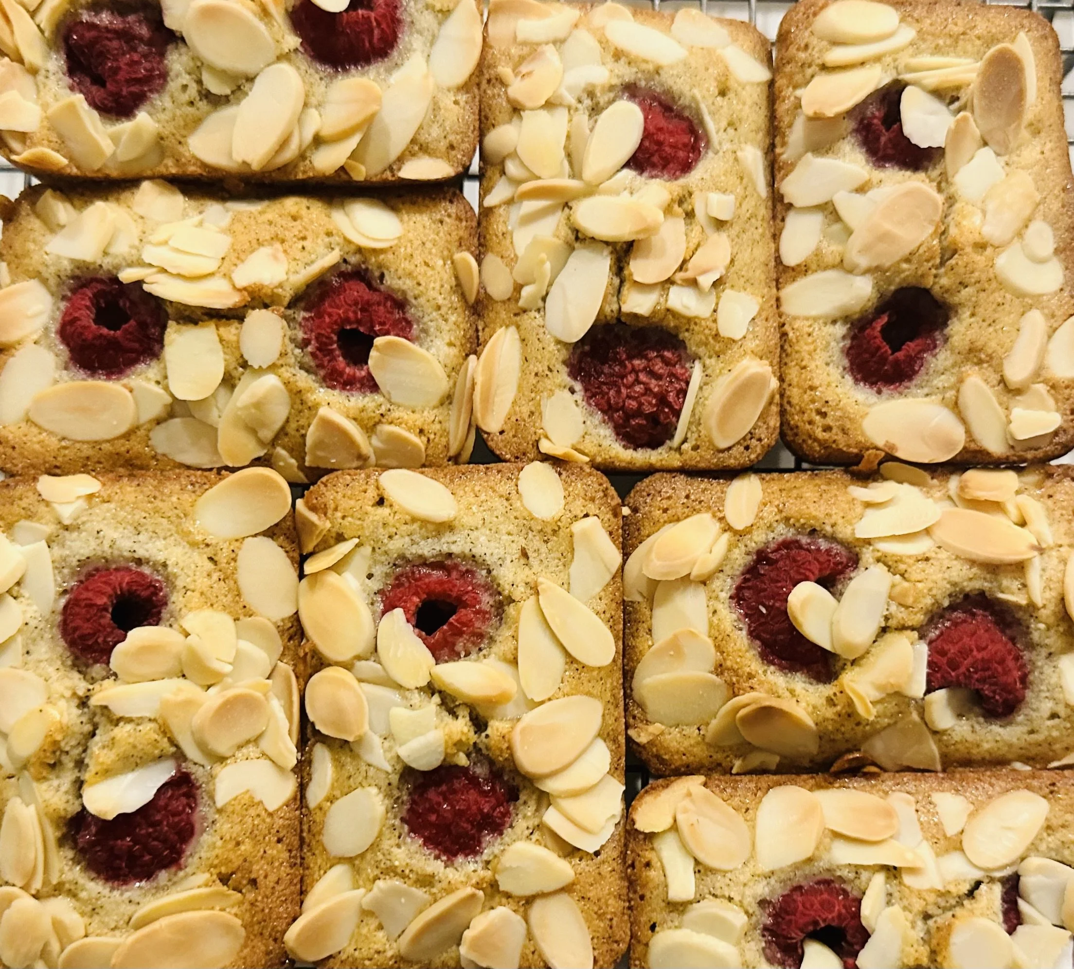 raspberry and almond financiers
