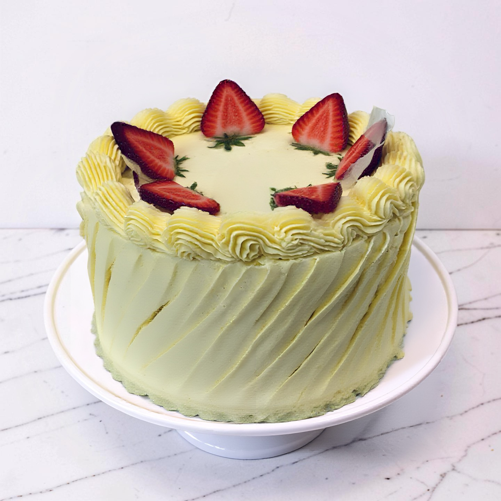 strawberry and cream workplace birthday cake