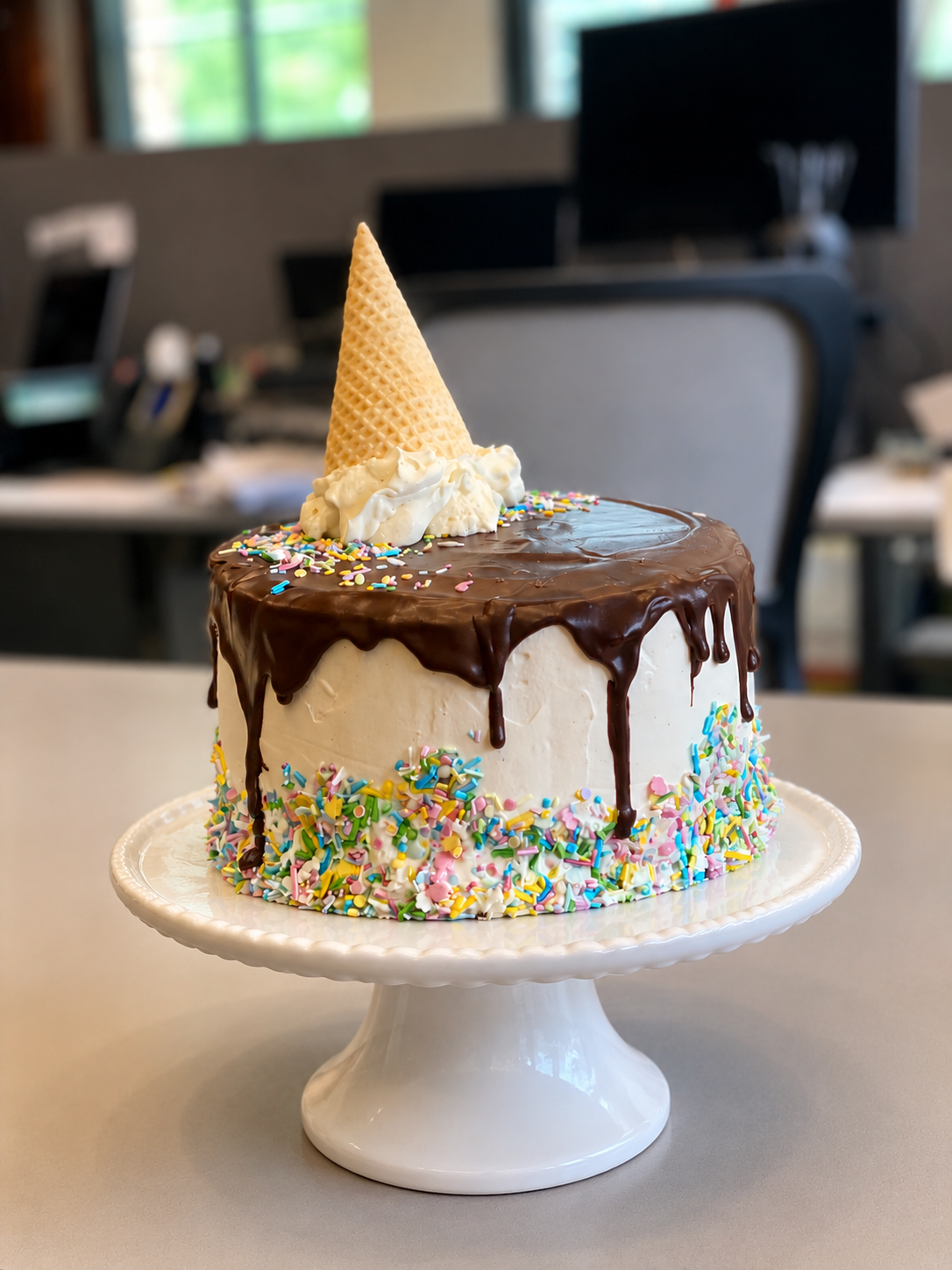 Chocolate Drip "Ice Cream Funfetti" Cake