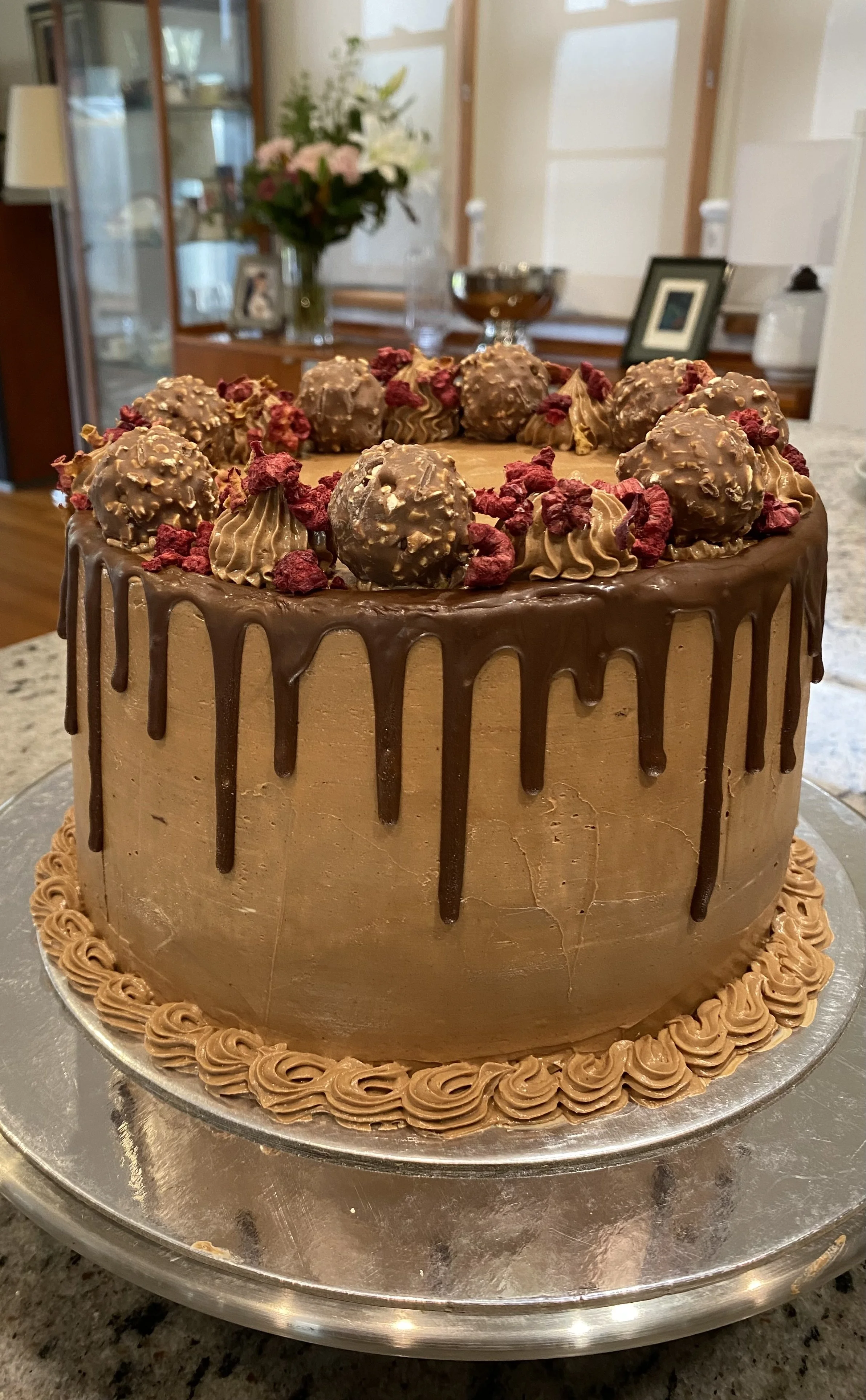 Ferrero Roche chocolate drip cake