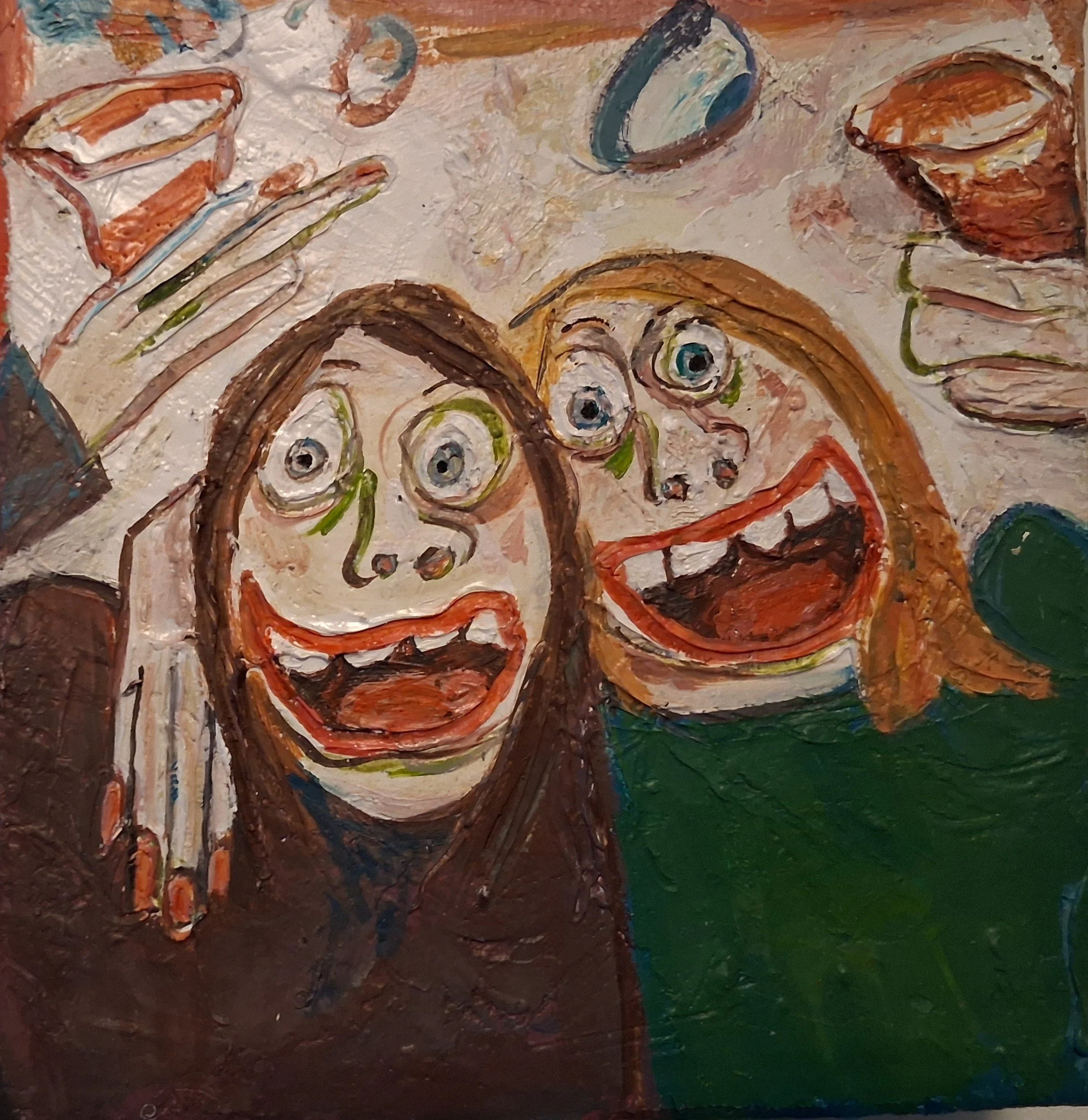 Red drinks , beaming purple