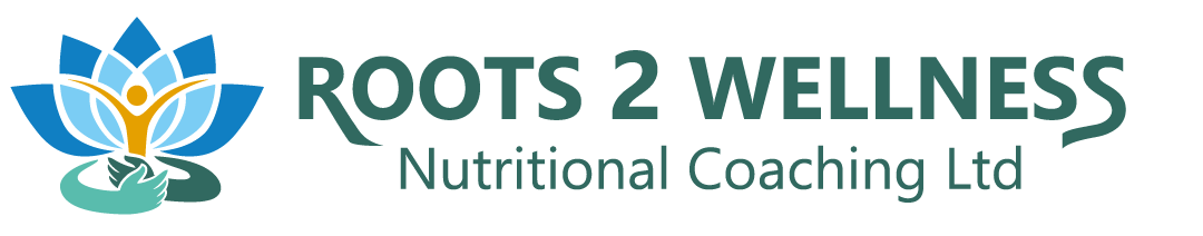 Roots 2 wellness logo and home link