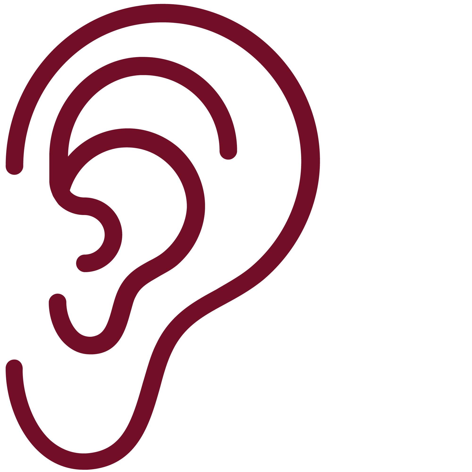 White arrow pointing to the right inside a maroon circle.