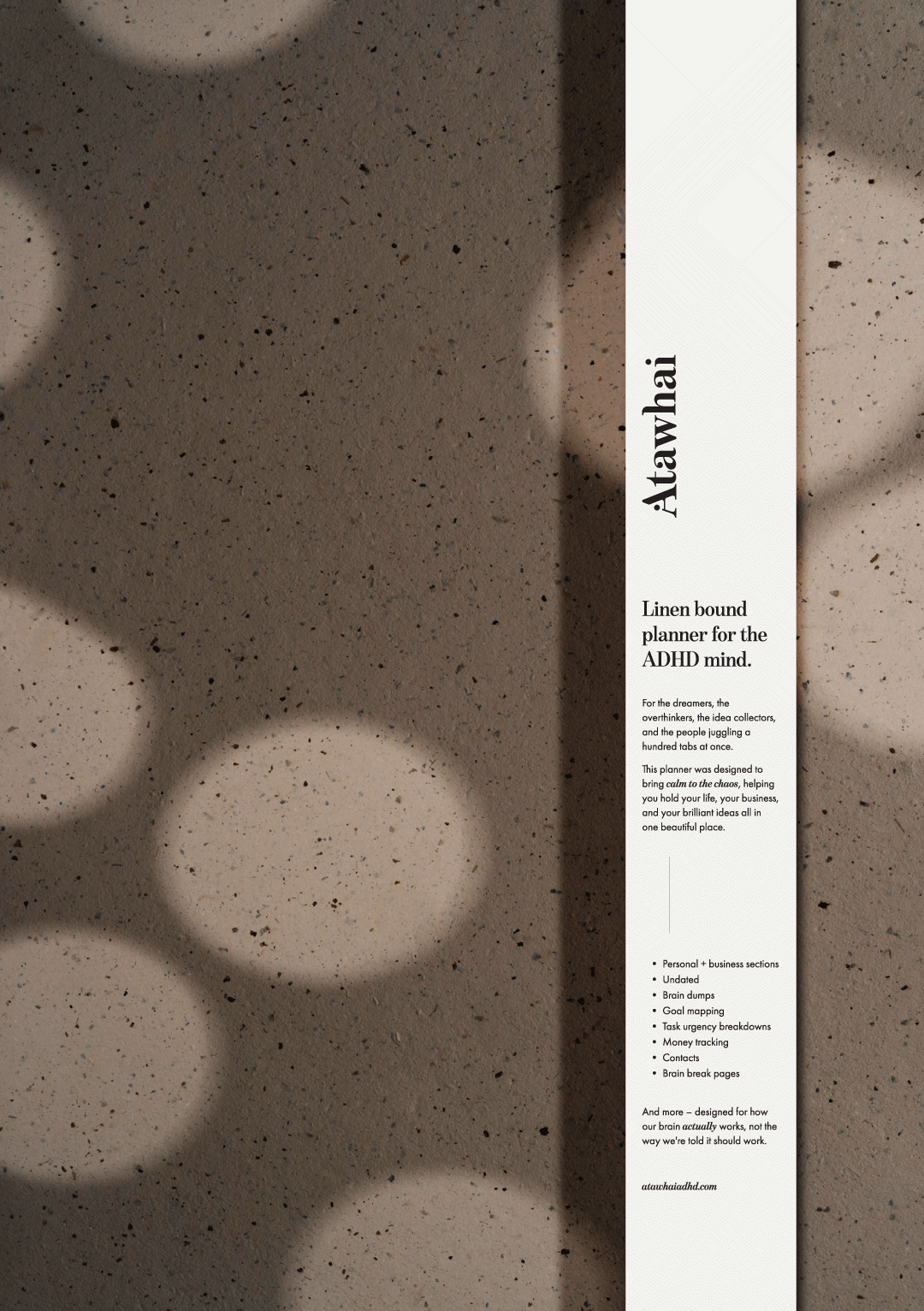 Atawhai ADHD Planner, sleeve