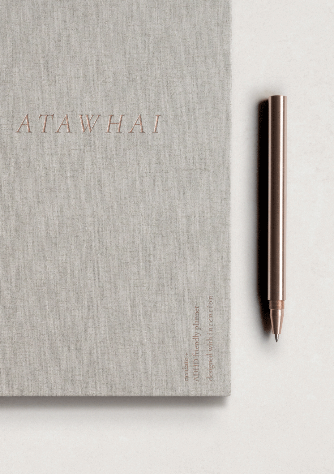 Atawhai ADHD Planner, extreme lose up of cover details