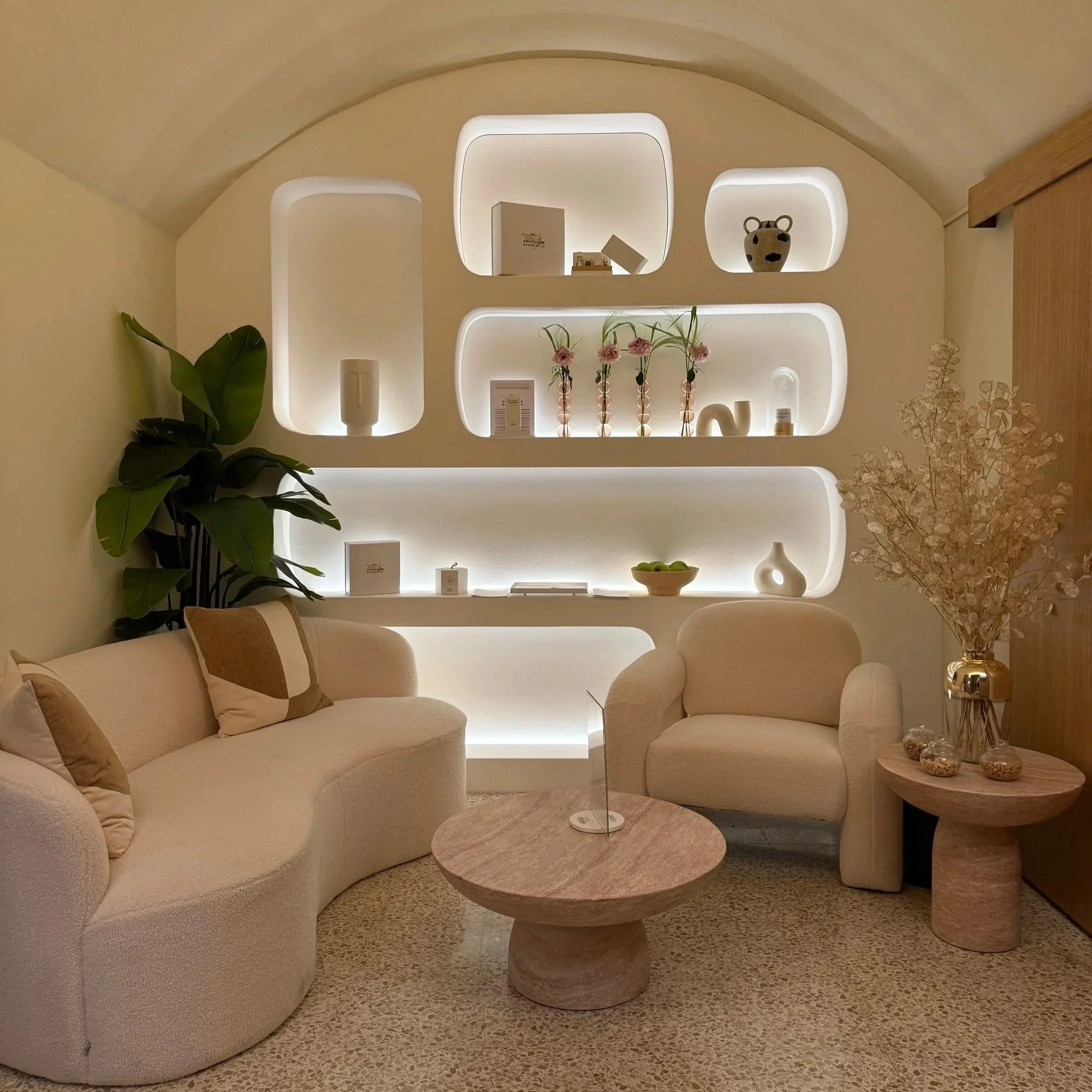 Basement Allure Spa vaulted arches, with soft recessed lighting over pale marble interiors, a wooden sauna in the corner, and a jacuzzi infused with essential oils, creating a quiet sanctuary away from the bustle, relaxing, spa time, holiday travel