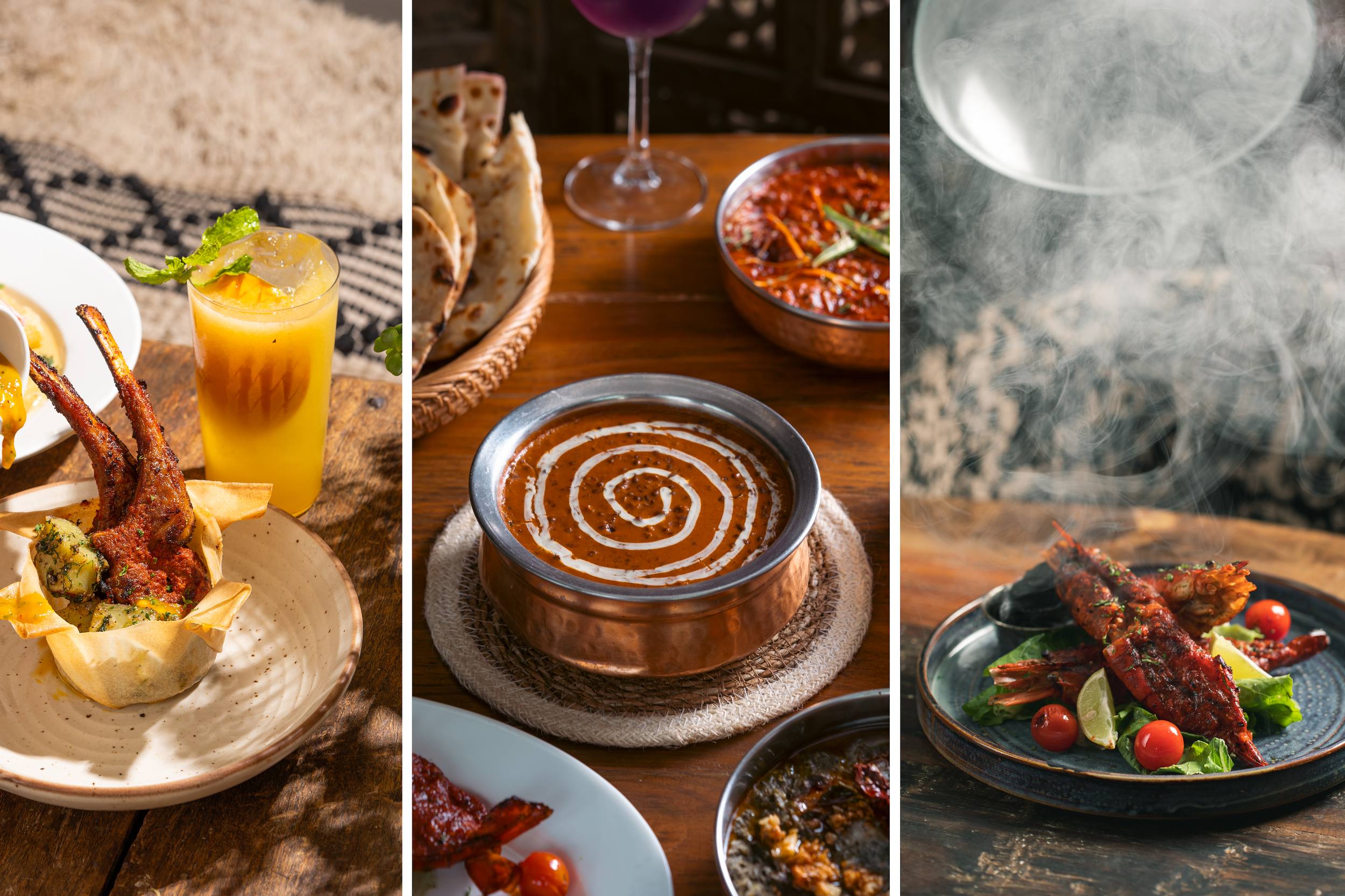 Lamb chops, dal makhani and tandoori prawns at Saltt