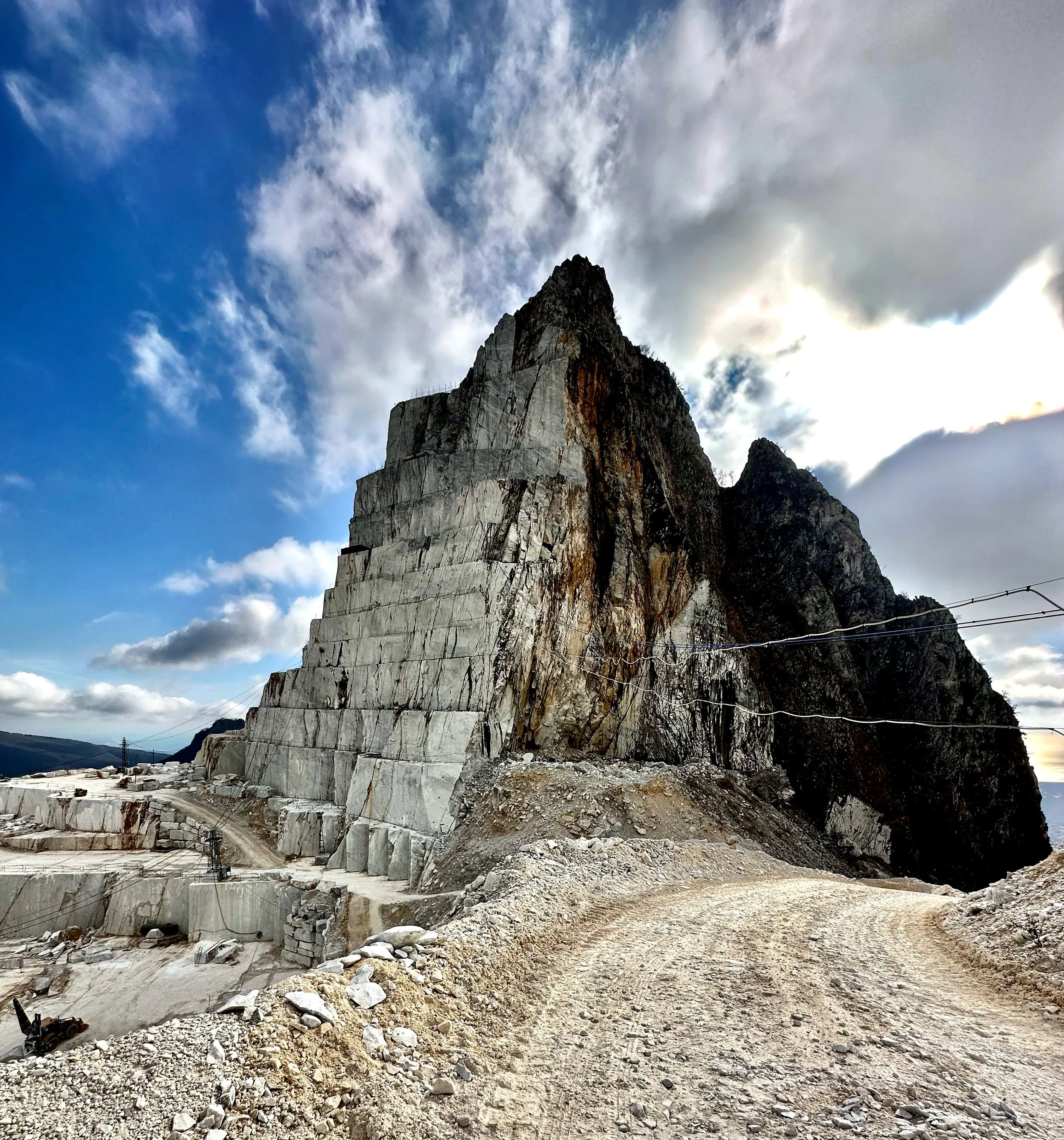 Carrara marble mountains in northern Italy Tuscany, Italy, iconic quarry landscape and historic marble capital