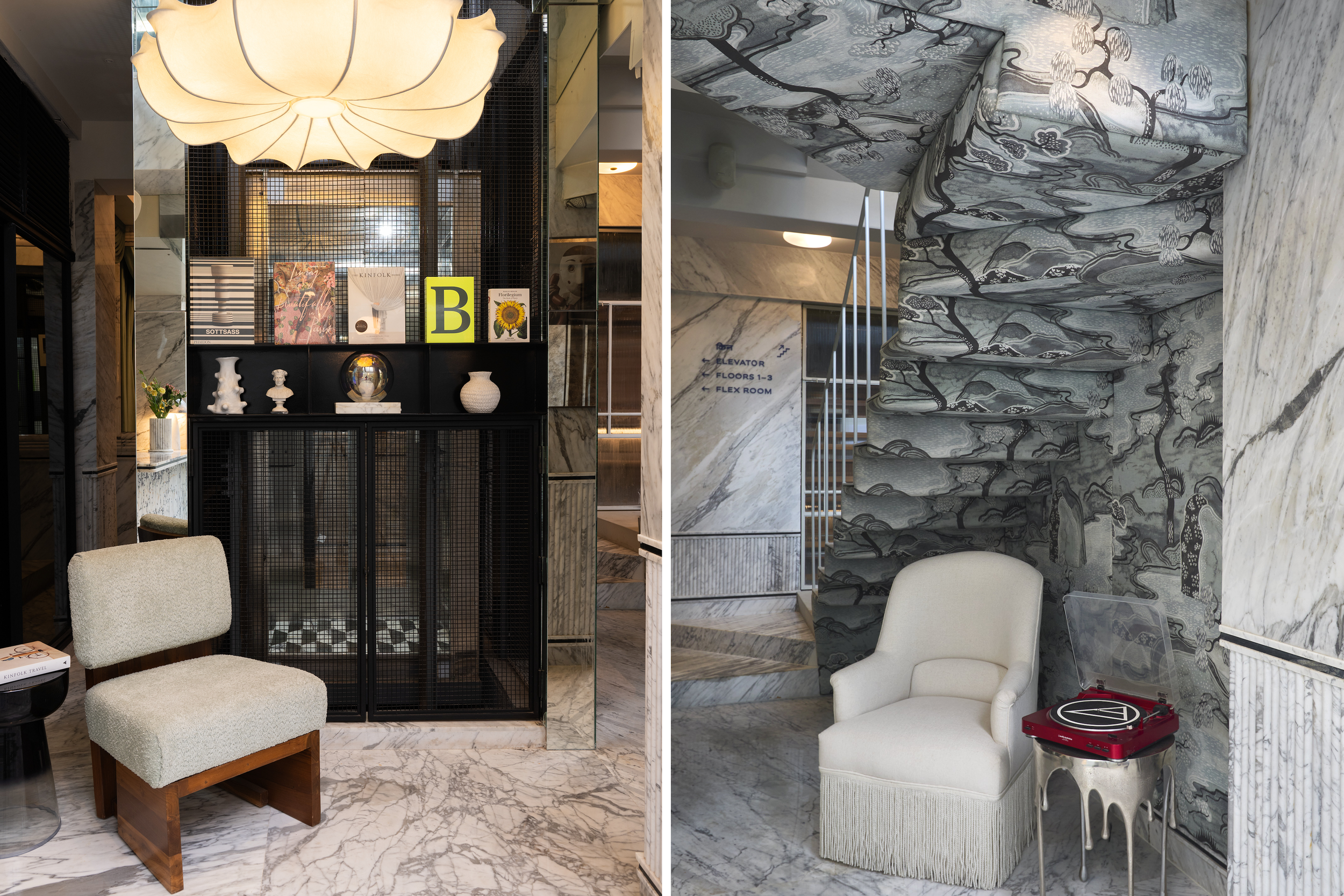 Architect Samir Raut of Atelier Nowhere treats the building’s compactness as an opportunity for theatrical effect.