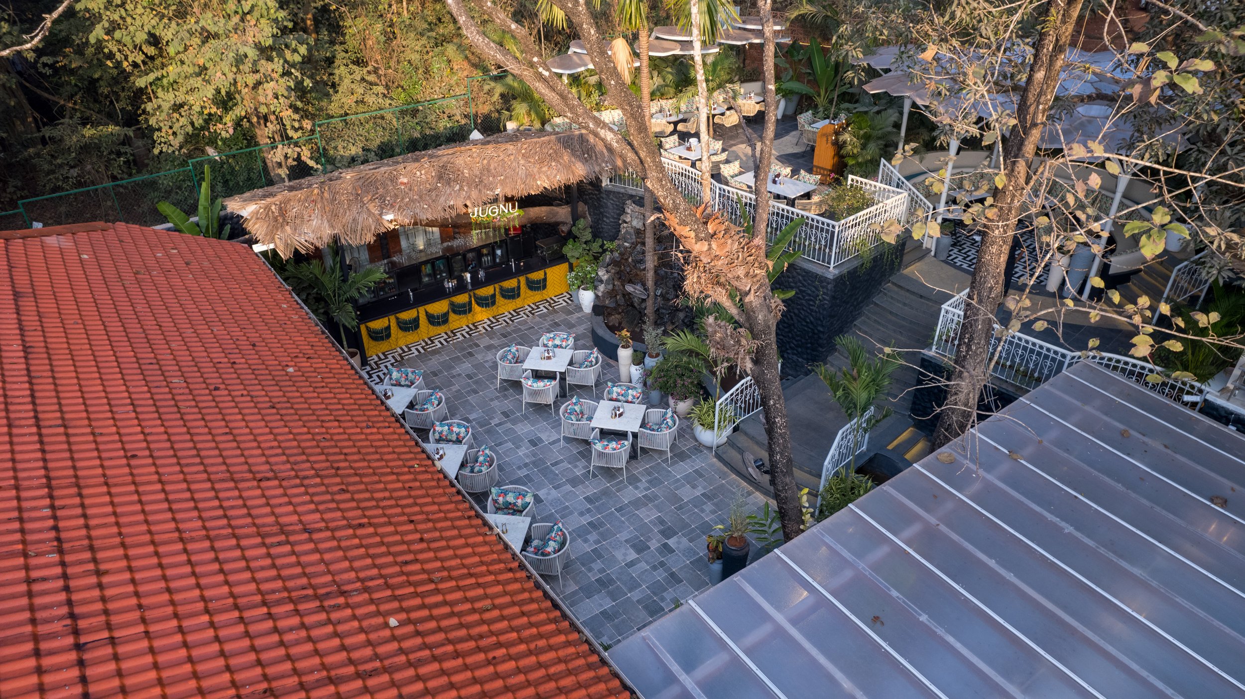 Jugnu restaurant in goa, alfresco al fresco area, rooftop, views, view from the top, good vibes only