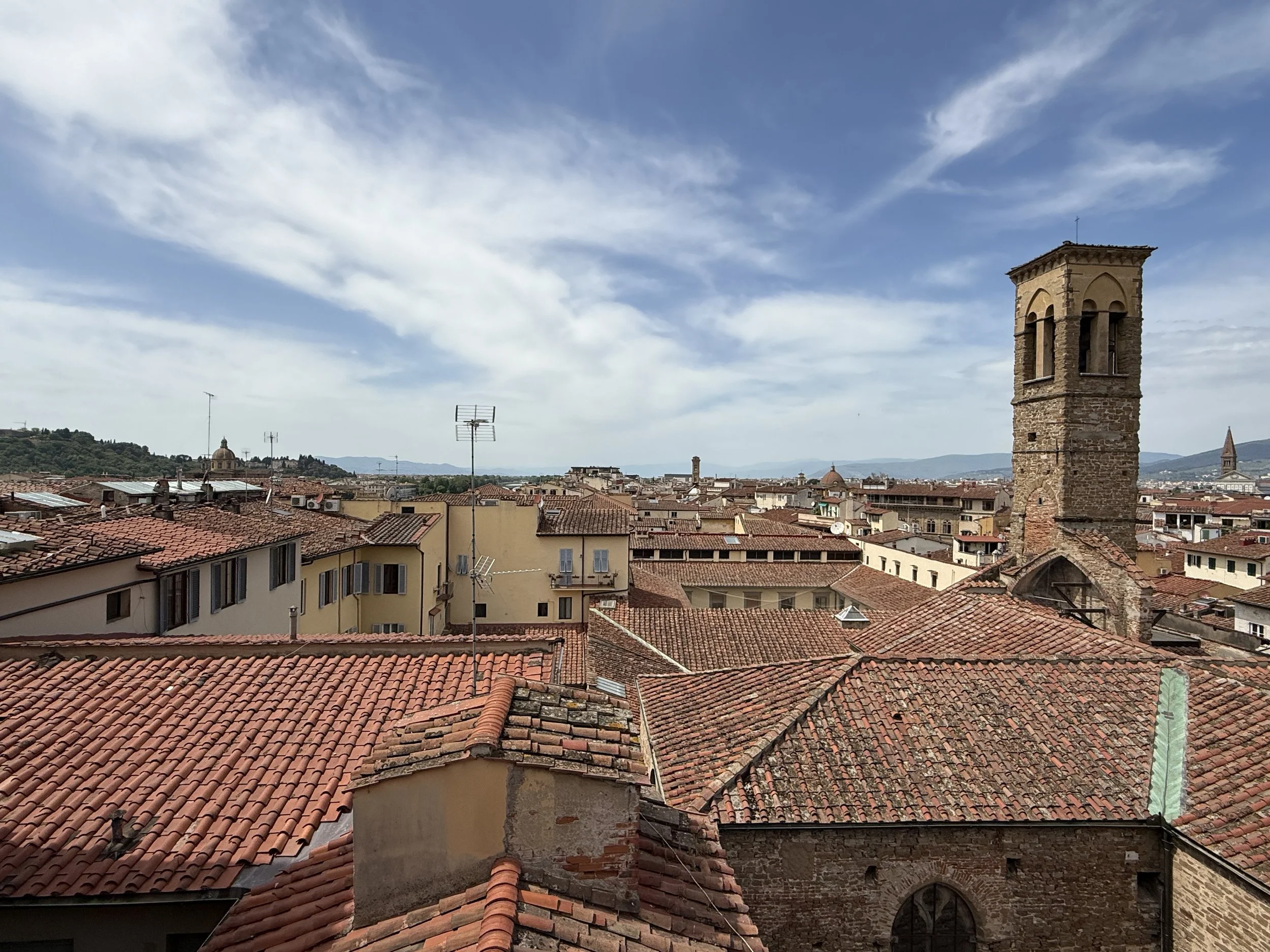 This historic medieval tower stands a short five-minute stroll from the Duomo, Piazza della Signoria, and the Ponte Vecchio.