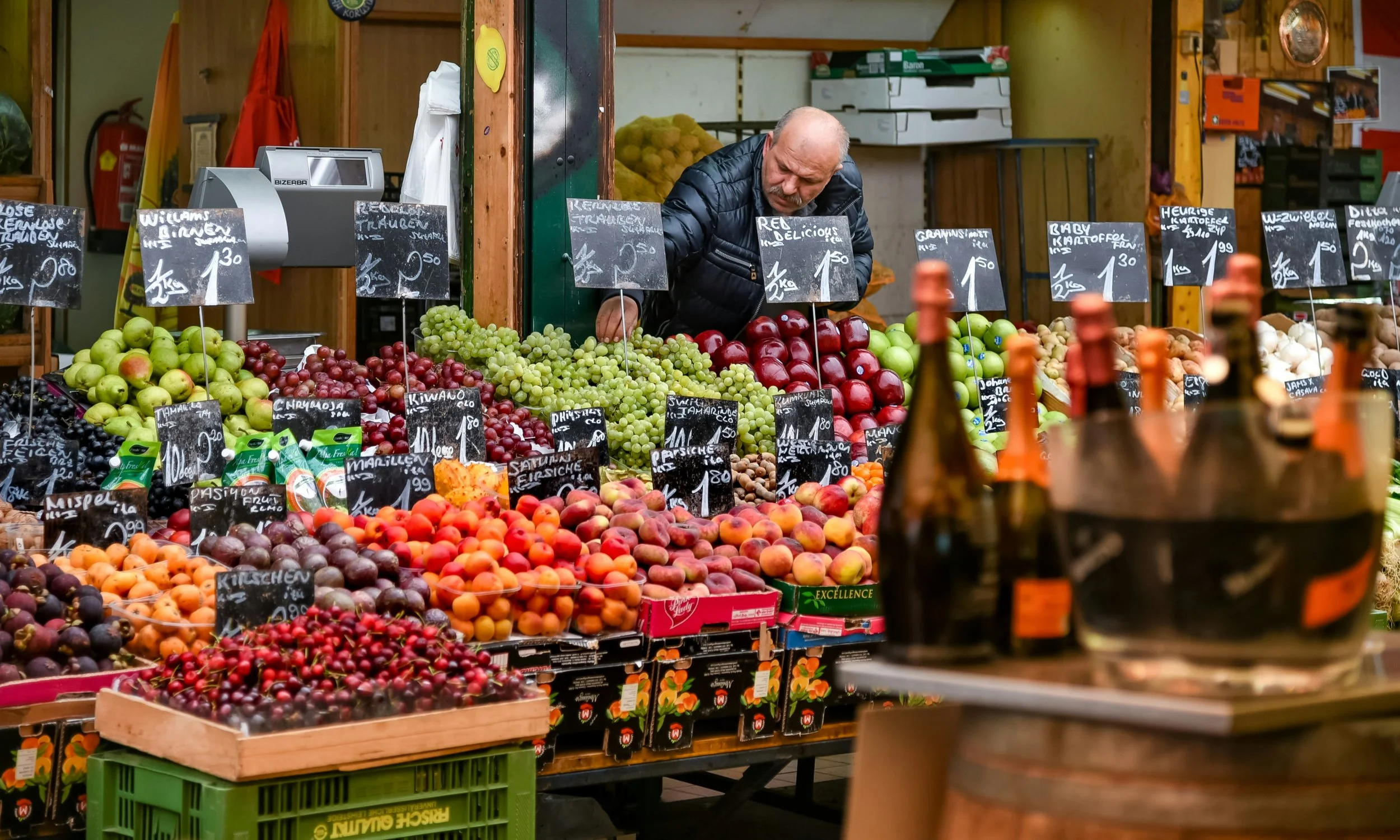 Naschmarkt Vienna Austria historic open-air market with Austrian cuisine and international food stalls