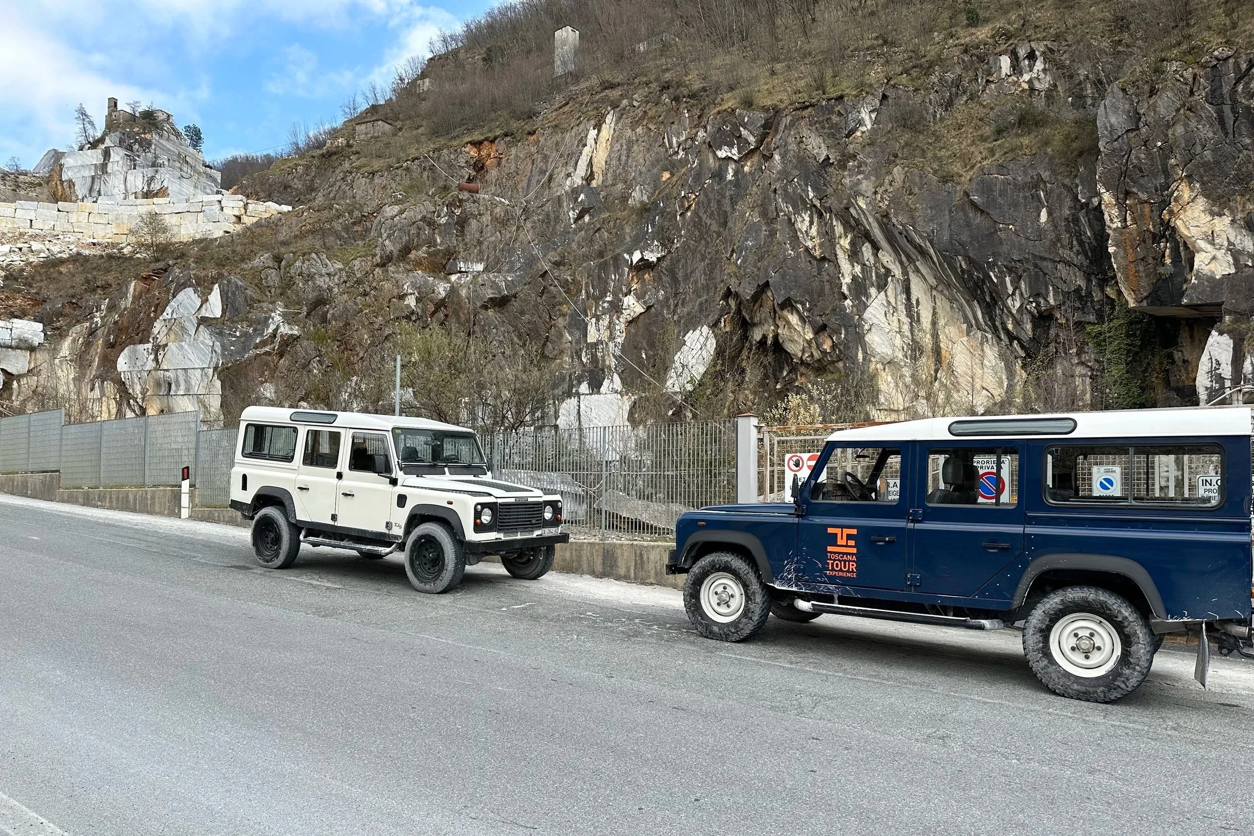 Off-road tour of the Carrara marble quarries in the Apuan Alps, Tuscany, Italy’s world-renowned source of white marble italy
