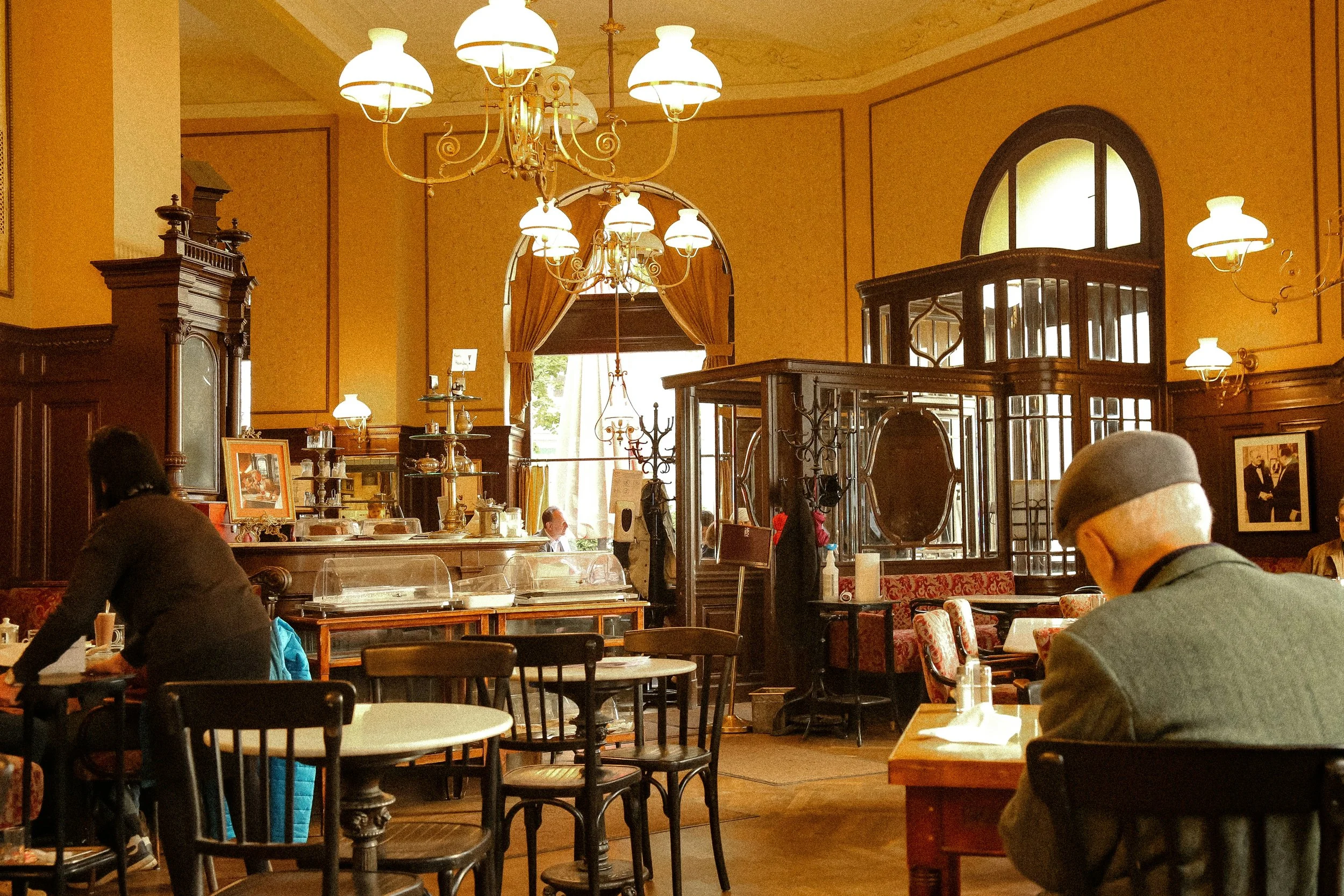 Café Sperl in Vienna, Austria, historic coffee house serving Wiener Melange and Apfelstrudel, a must-visit for Vienna travel and coffee culture tourism in Europe