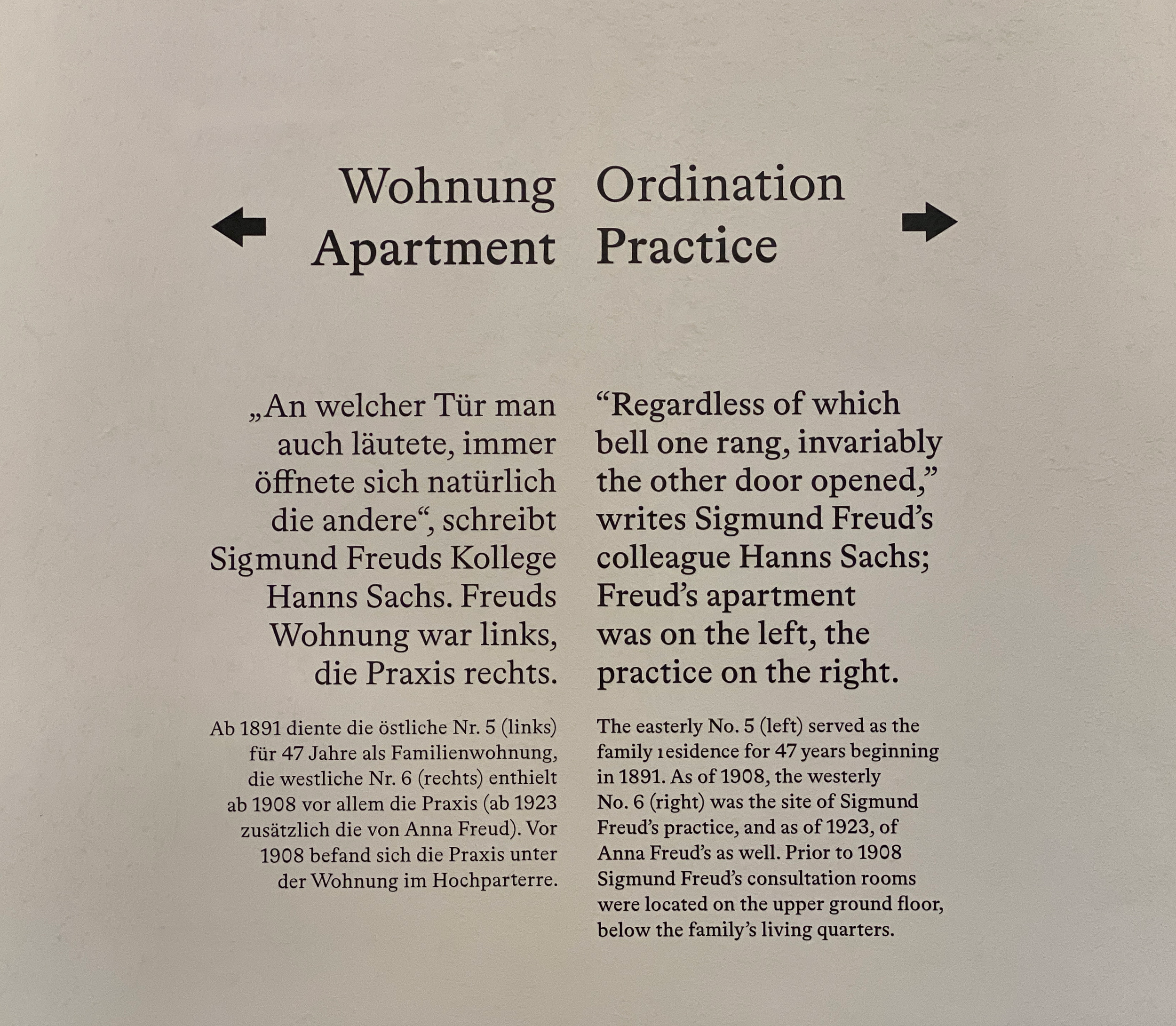 Sigmund Freud Museum at Berggasse 19 in Vienna, Austria, former home of Sigmund Freud