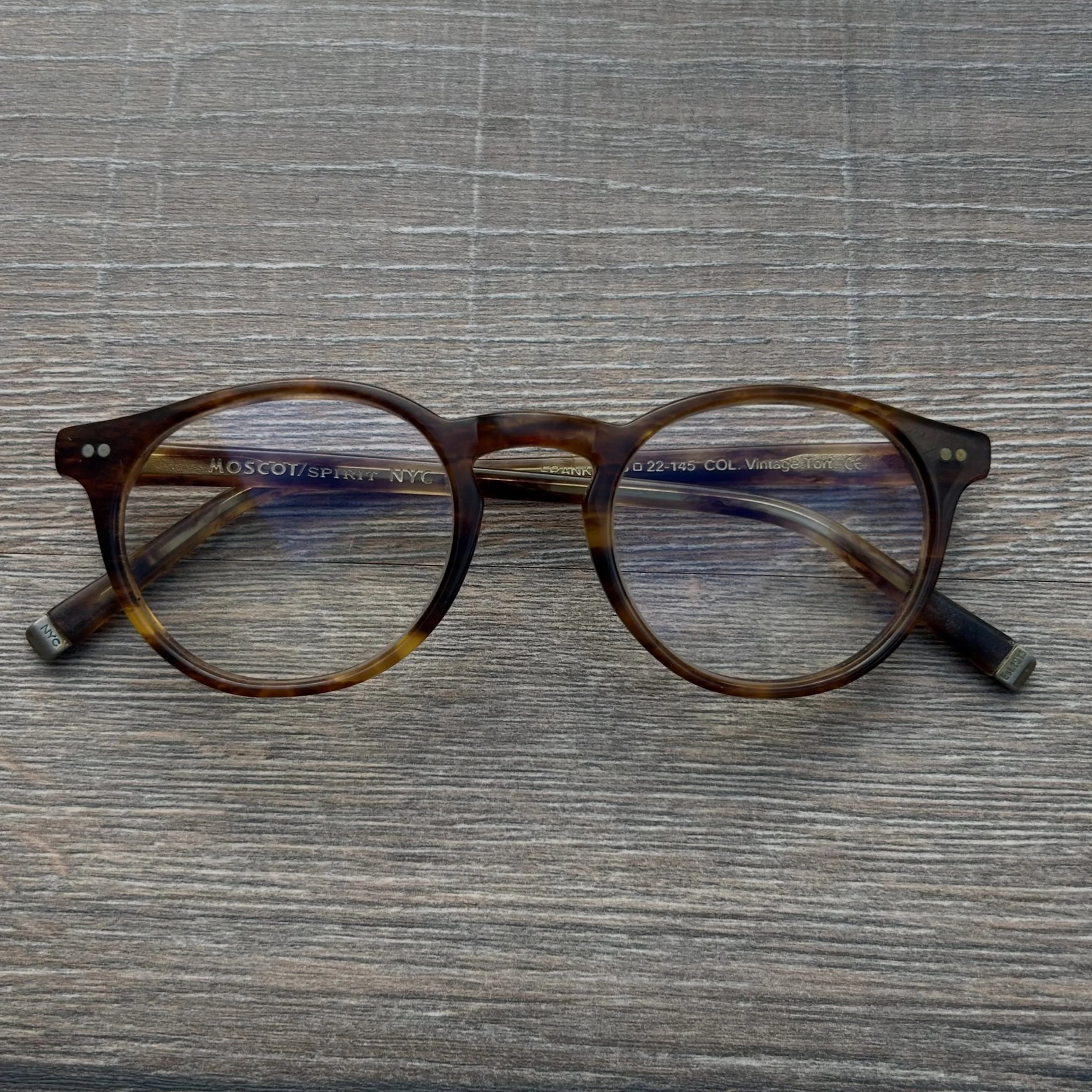 A broken hinge doesn&rsquo;t have to mean the end of your favourite frames.

We carry a wide range of replacement parts, allowing us to repair frames across all different brands and styles.

This well-loved Moscot came in with a failed and heavily co