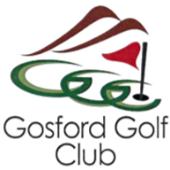 Logo of Gosford Golf Club with a stylized golf course and hill design.