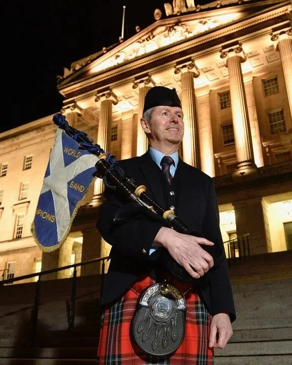 Pipe Major Dr. Richard Parkes MBE marked his 12th World Championships win in  2018.