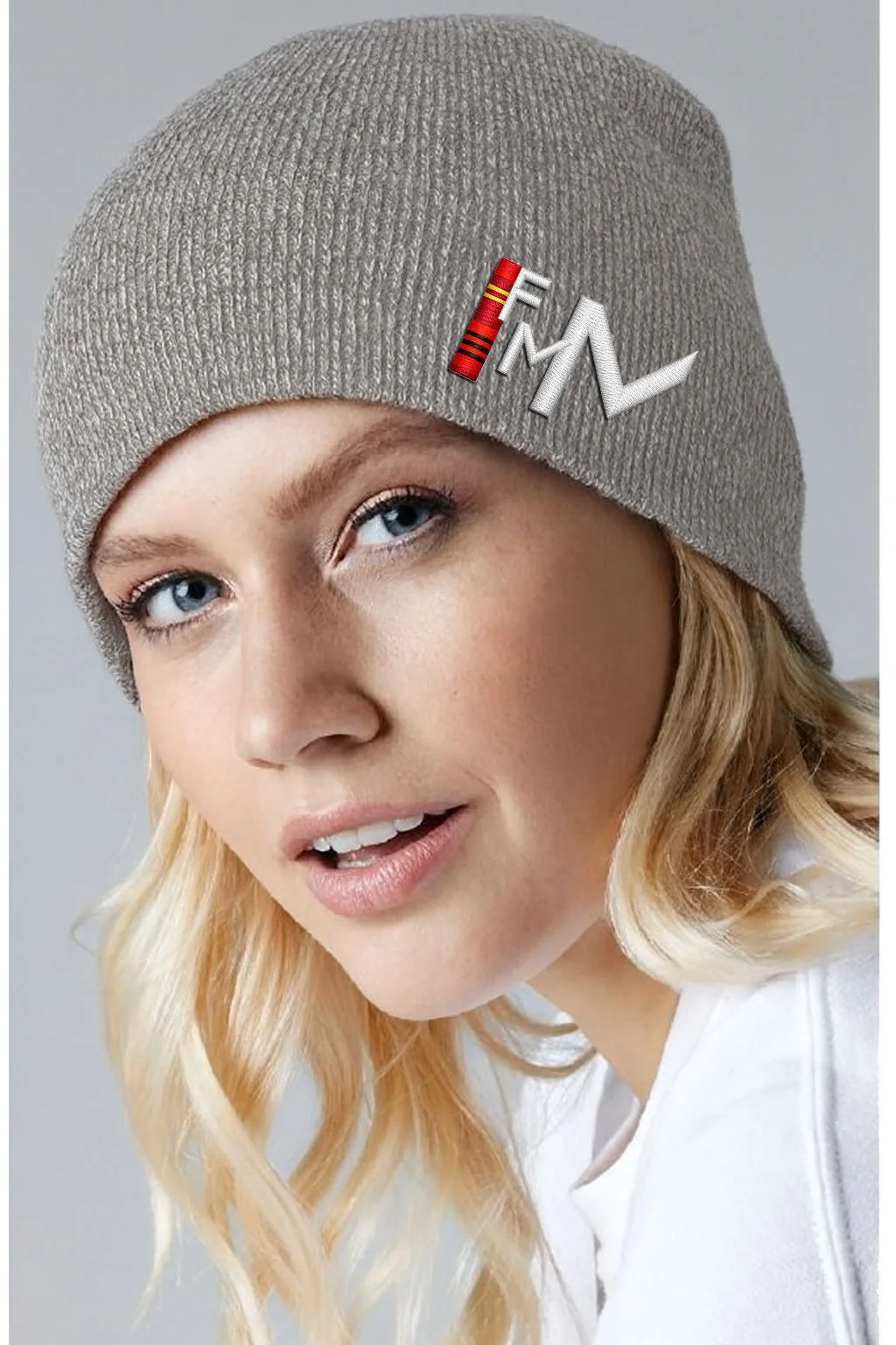 FMM Knit Beanie (Heather Grey & Charcoal)