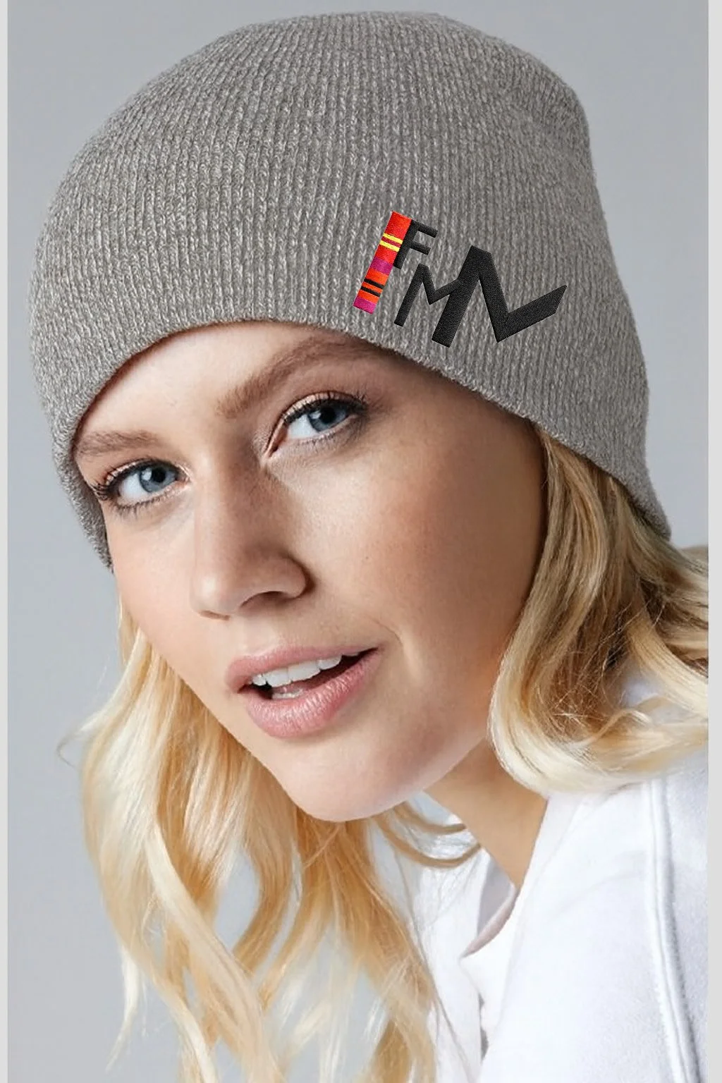 FMM Knit Beanie (Heather Grey & Charcoal)