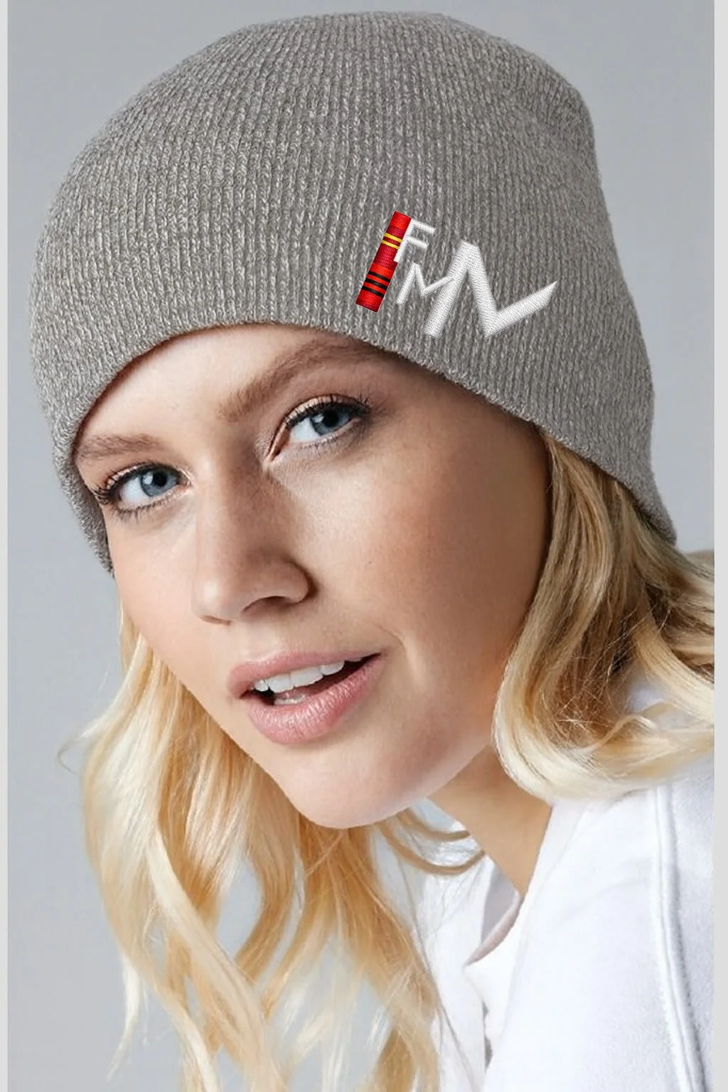 FMM Knit Beanie (Heather Grey & Charcoal)